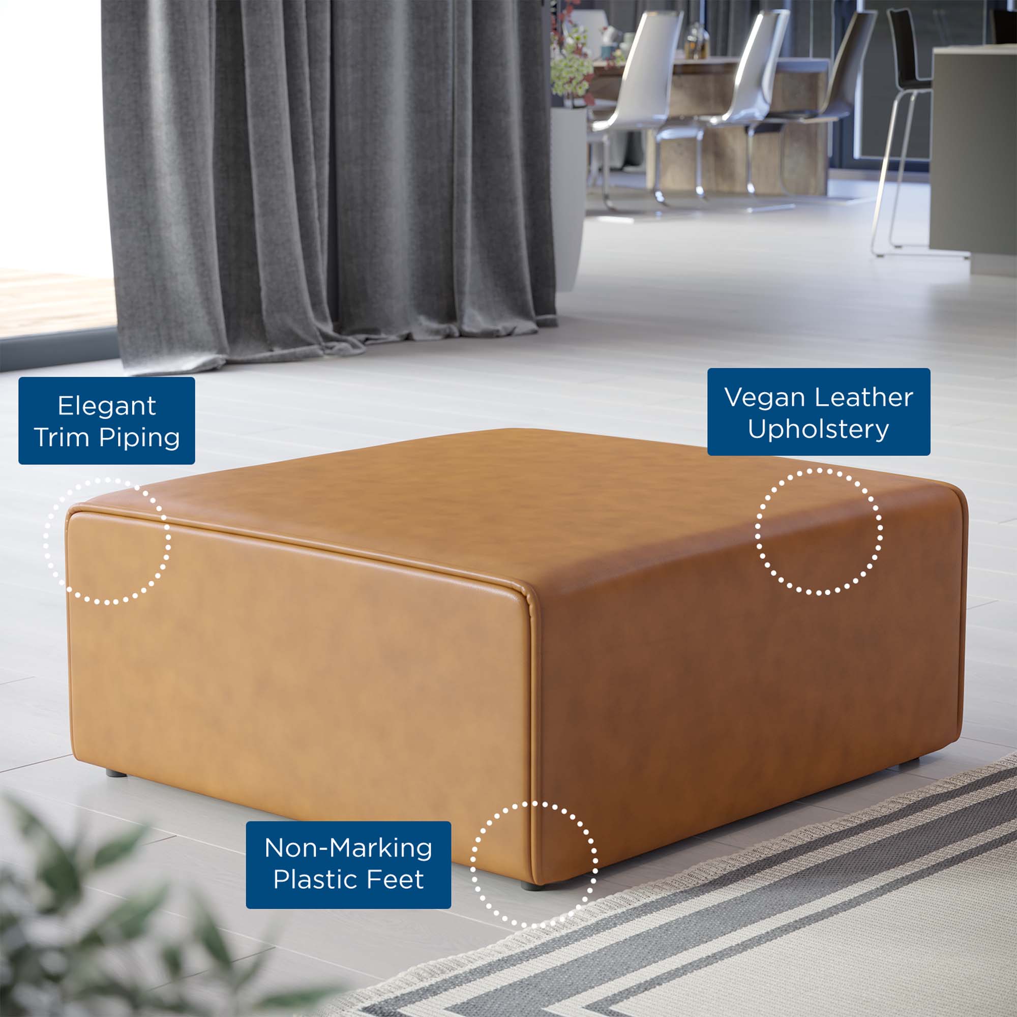 Modway Mingle Vegan Leather Ottoman