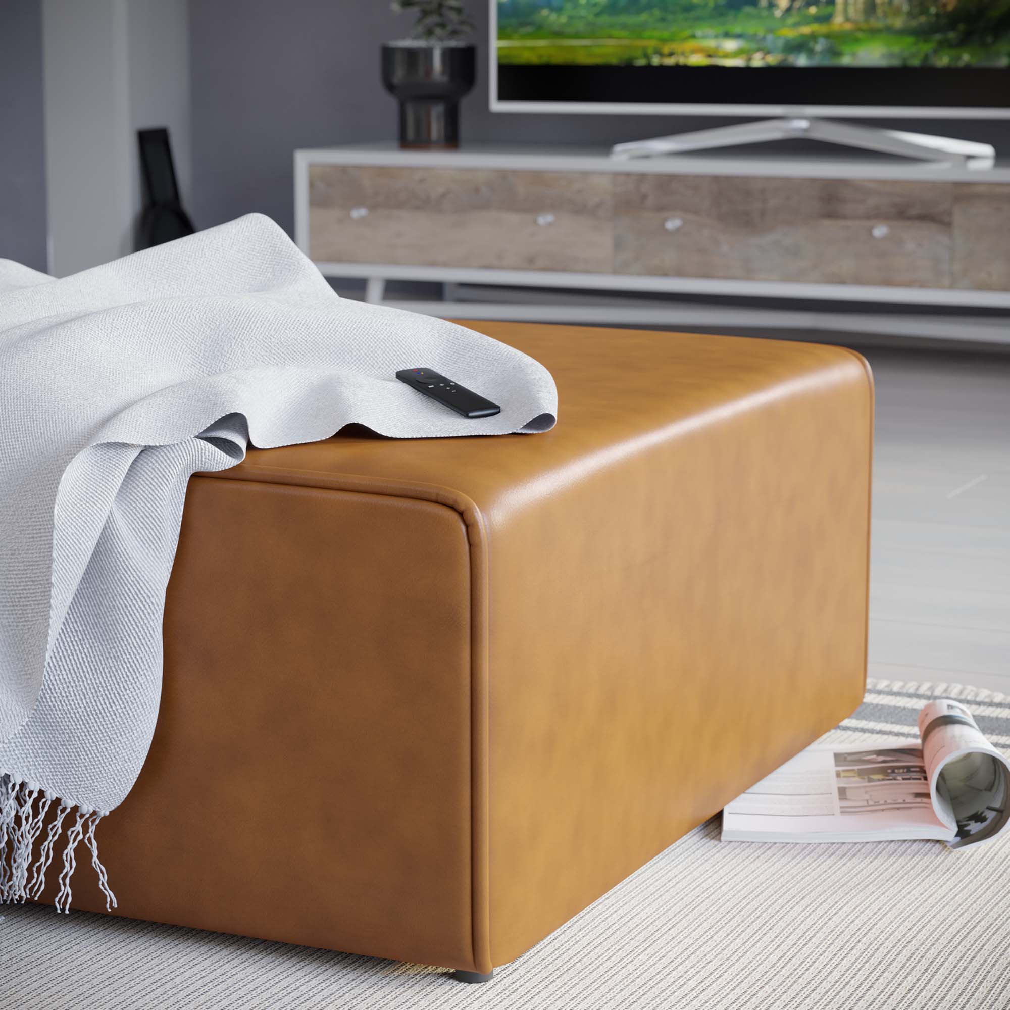 Modway Mingle Vegan Leather Ottoman