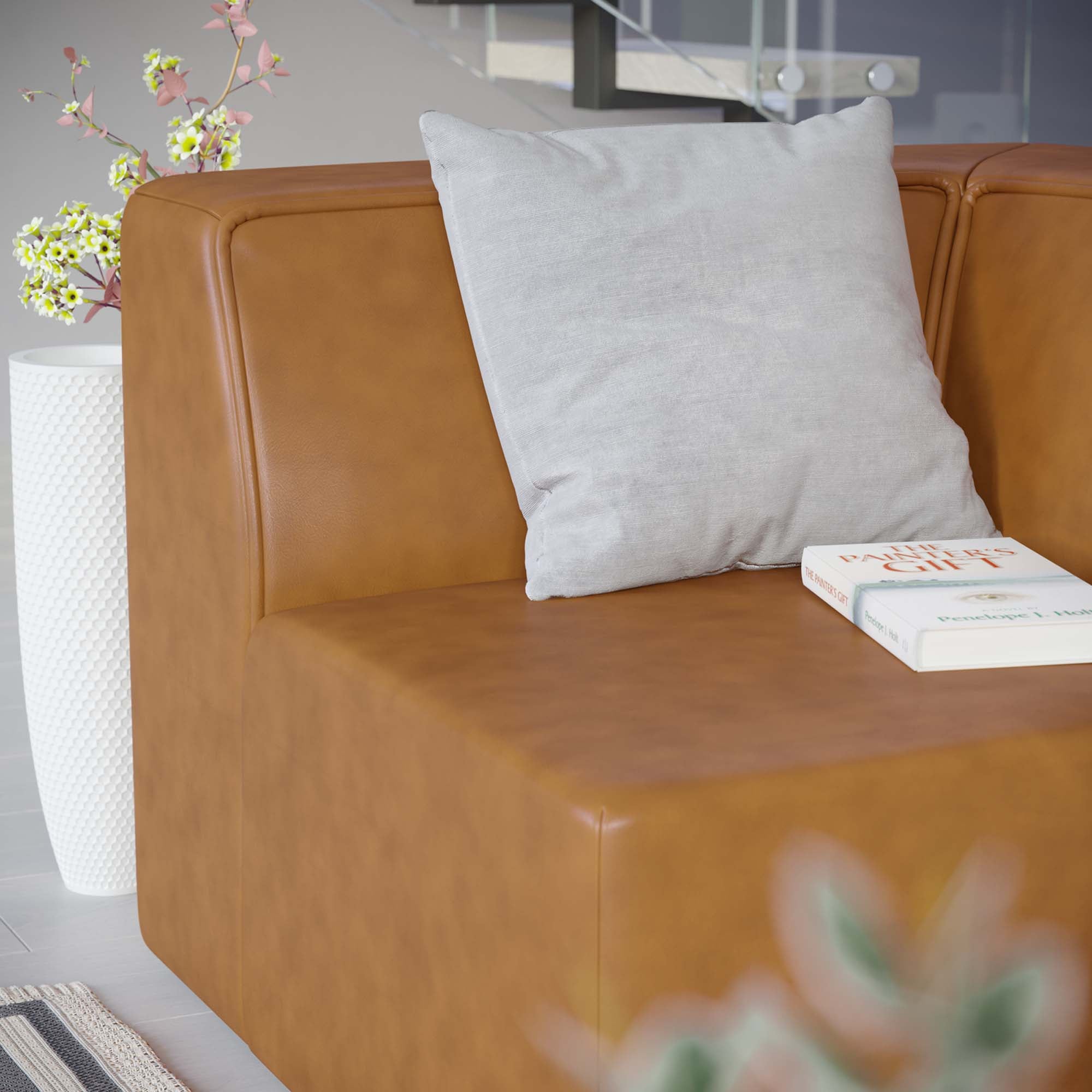 Modway Mingle Vegan Leather Corner Chair