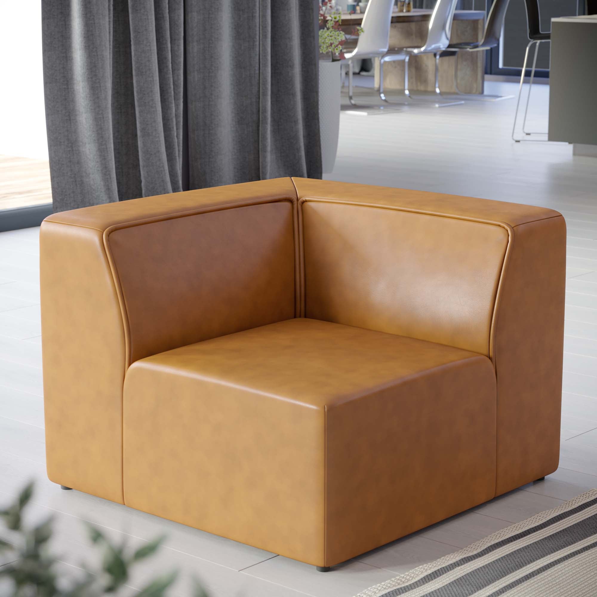 Modway Mingle Vegan Leather Corner Chair