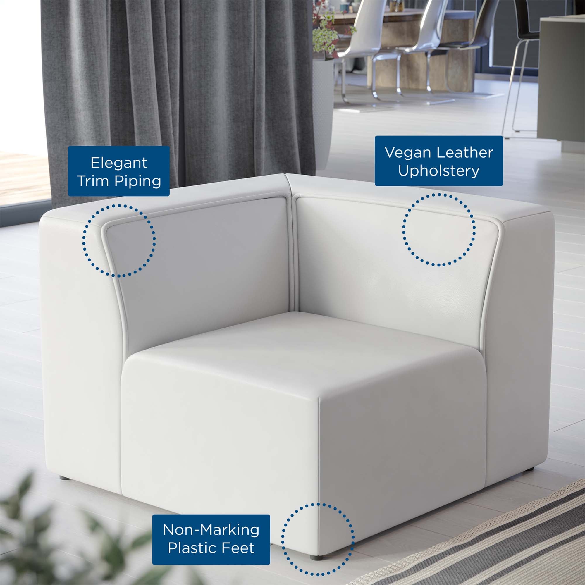 Modway Mingle Vegan Leather Corner Chair