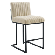 Modway Indulge Channel Tufted Fabric Counter Stool