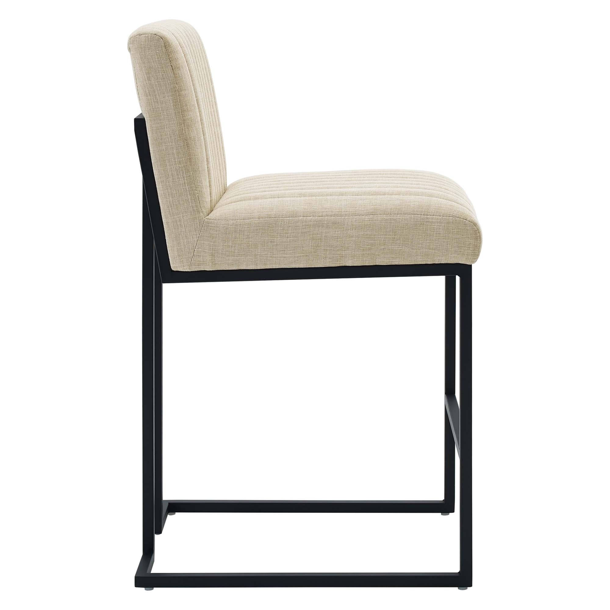 Modway Indulge Channel Tufted Fabric Counter Stool