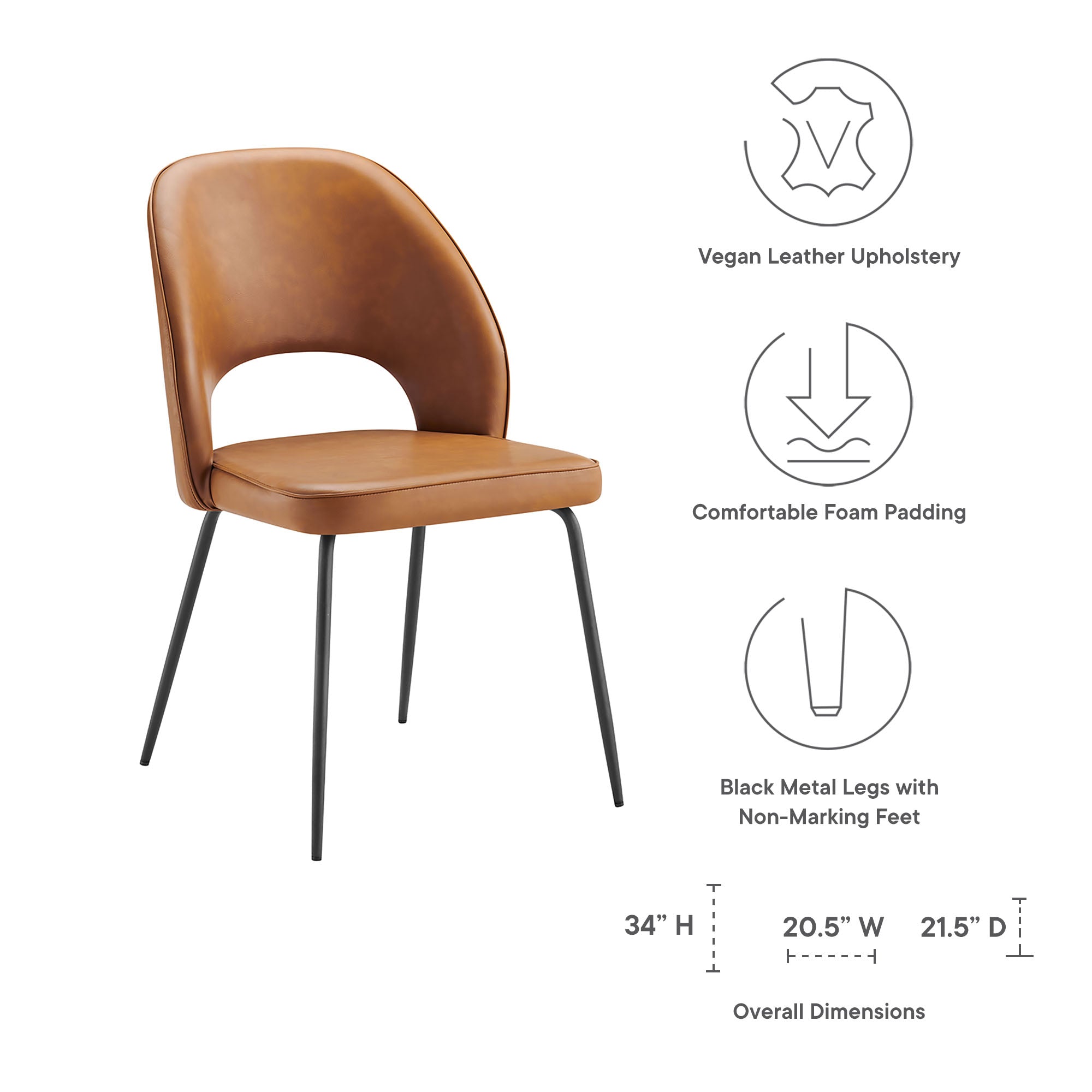 Modway Nico Vegan Leather Dining Chair Set of 2