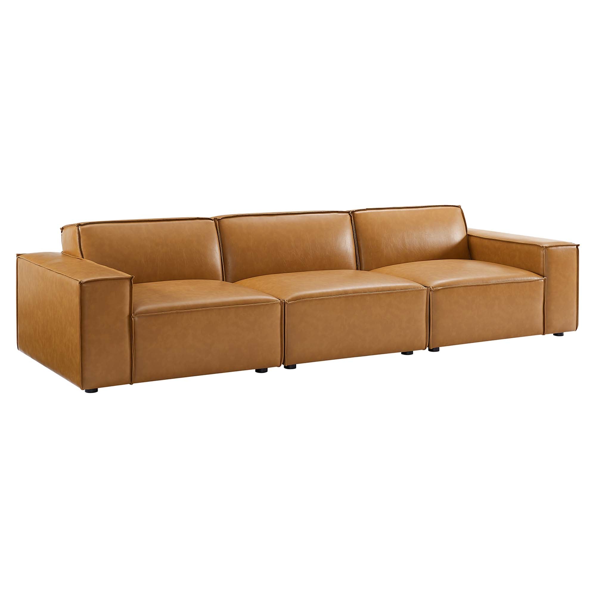 Modway Restore 3-Piece Vegan Leather Sofa