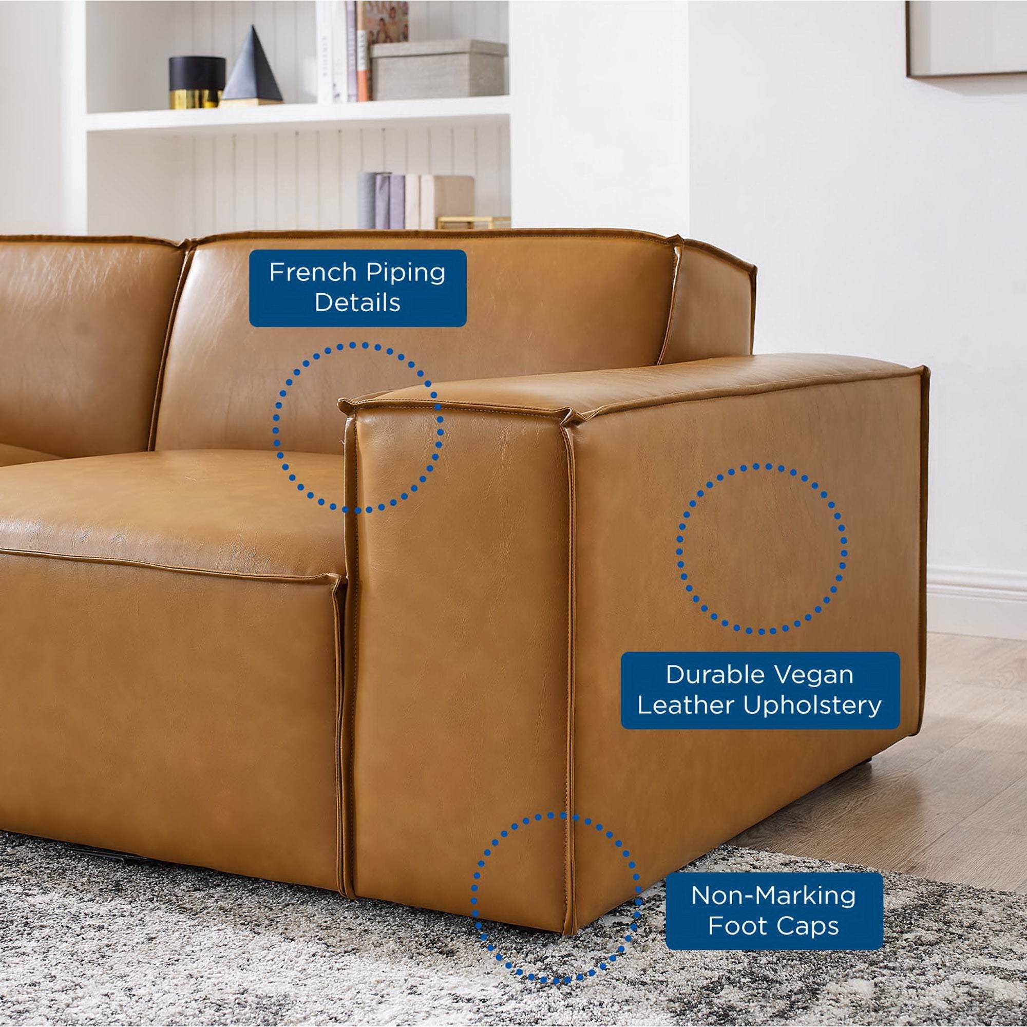 Modway Restore 3-Piece Vegan Leather Sofa