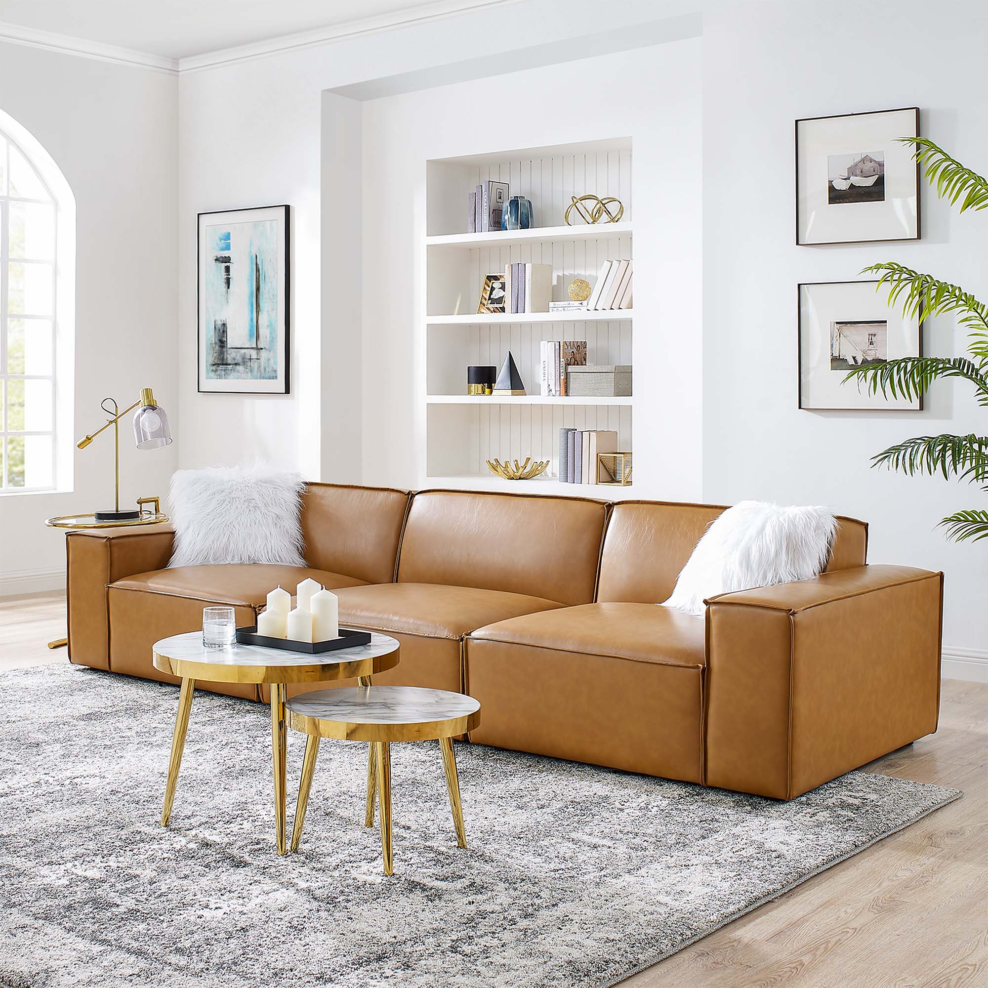 Modway Restore 3-Piece Vegan Leather Sofa