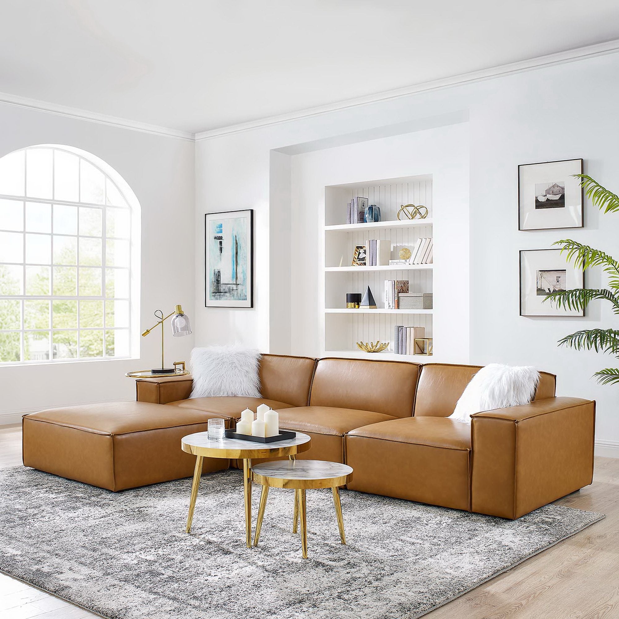 Modway Restore 4-Piece Vegan Leather Sectional Sofa