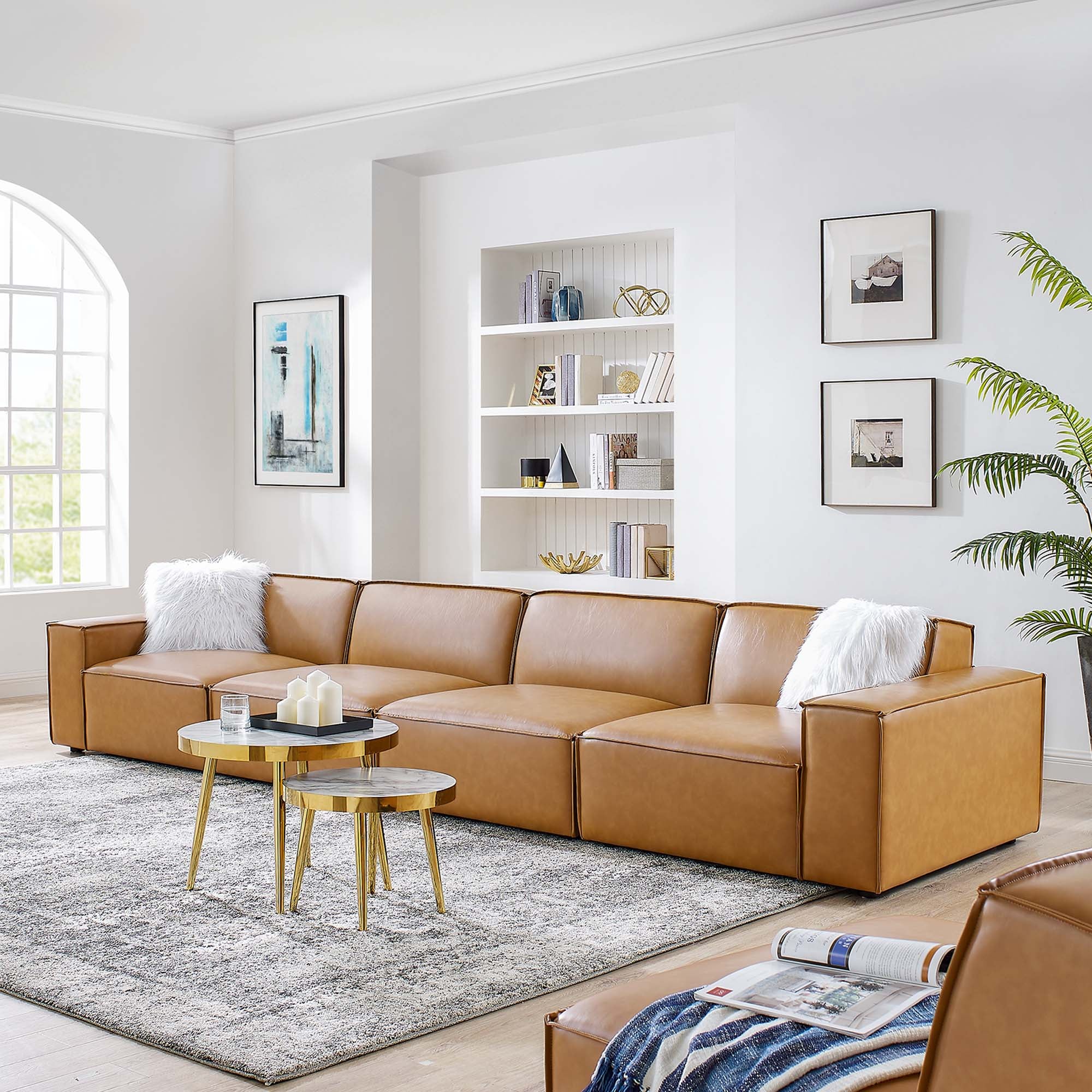 Modway Restore 4-Piece Vegan Leather Sofa