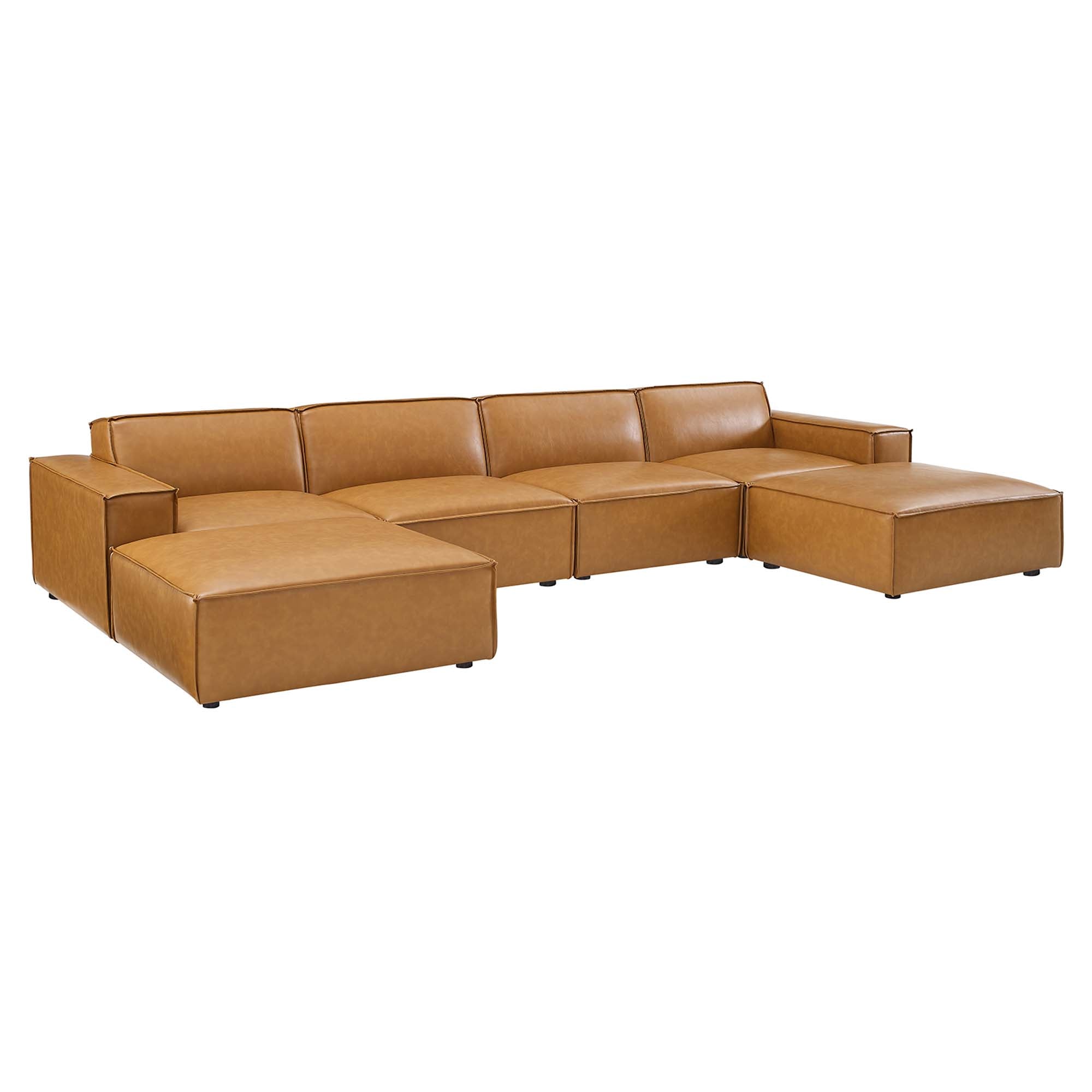 Modway Restore 6-Piece Vegan Leather Sectional Sofa