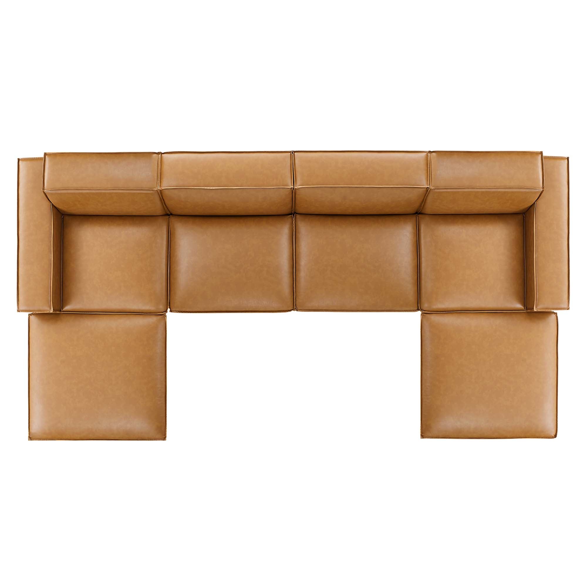 Modway Restore 6-Piece Vegan Leather Sectional Sofa