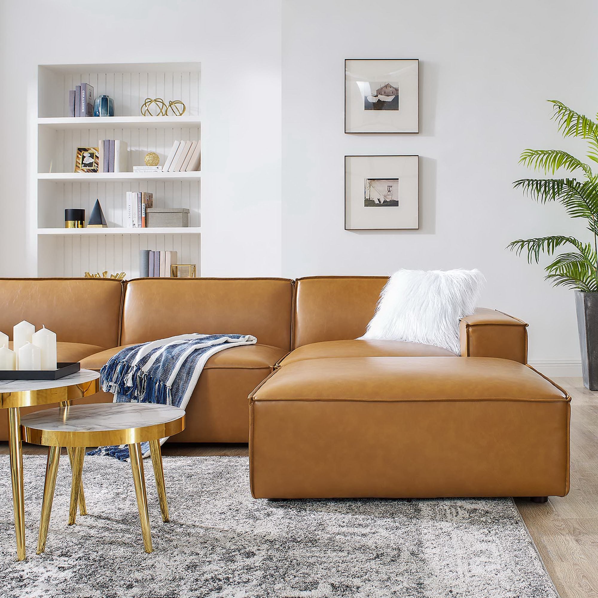 Modway Restore 7-Piece Vegan Leather Sectional Sofa