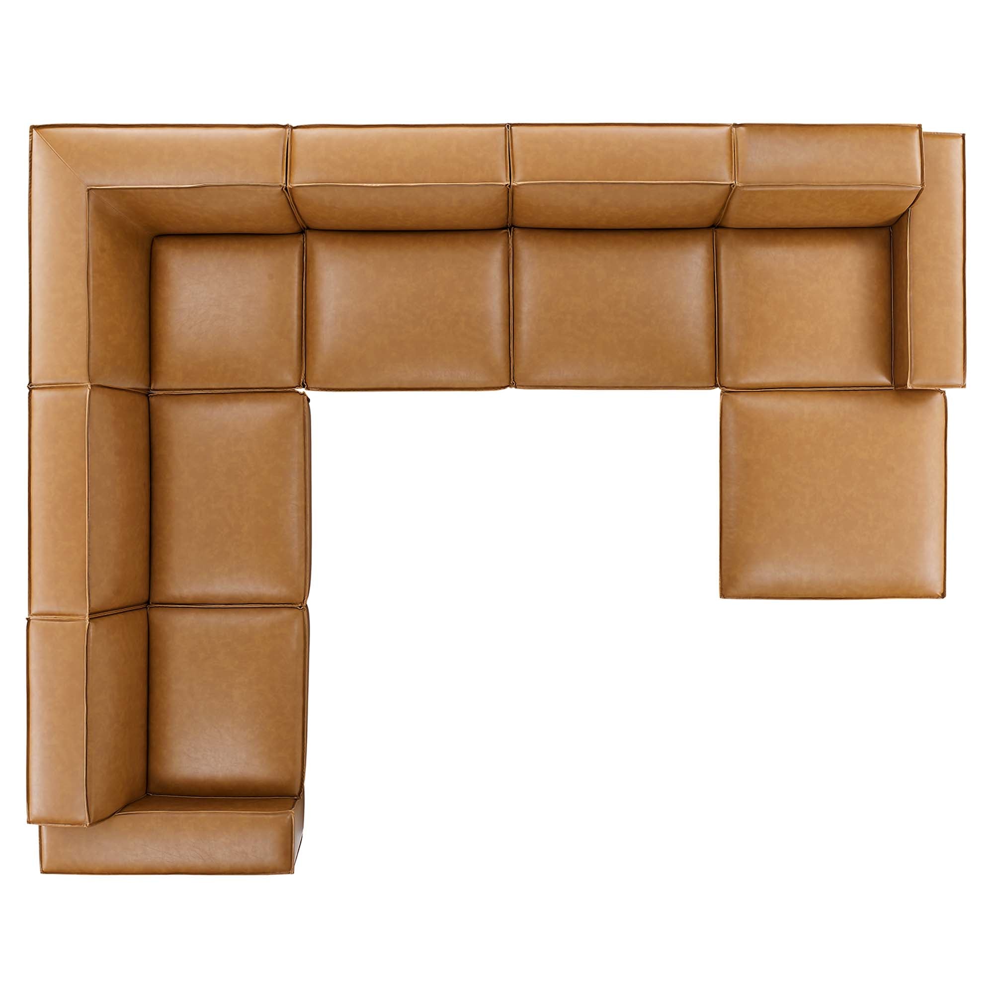 Modway Restore 7-Piece Vegan Leather Sectional Sofa