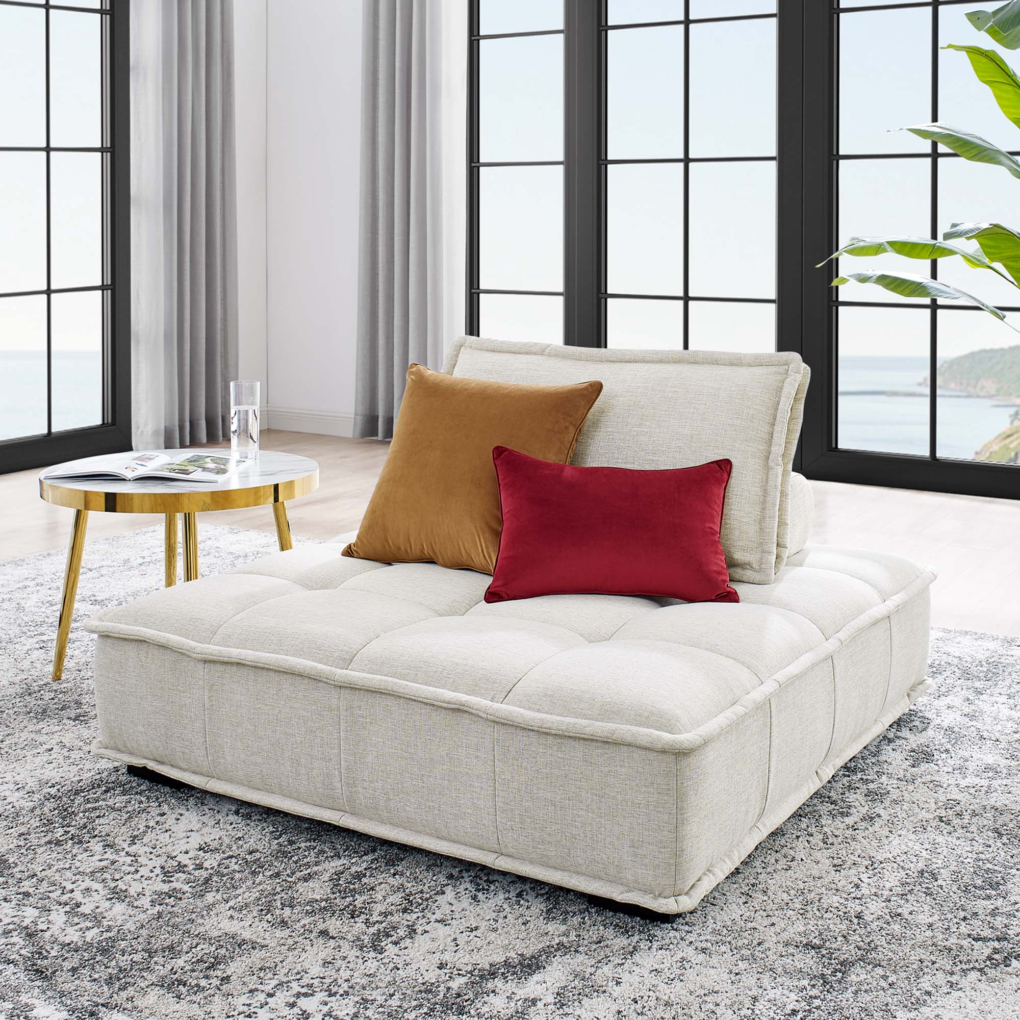 Modway Saunter Tufted Fabric Armless Chair