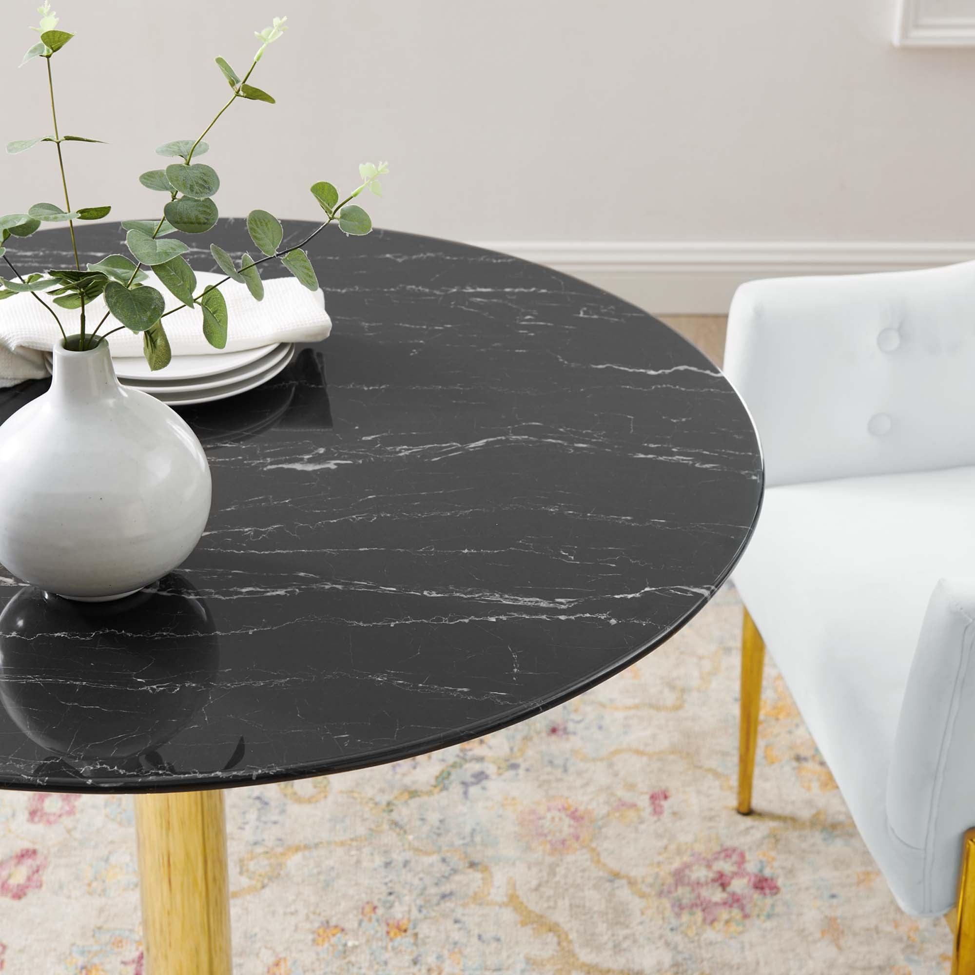 Modway Verne 35" Artificial Marble Dining Table