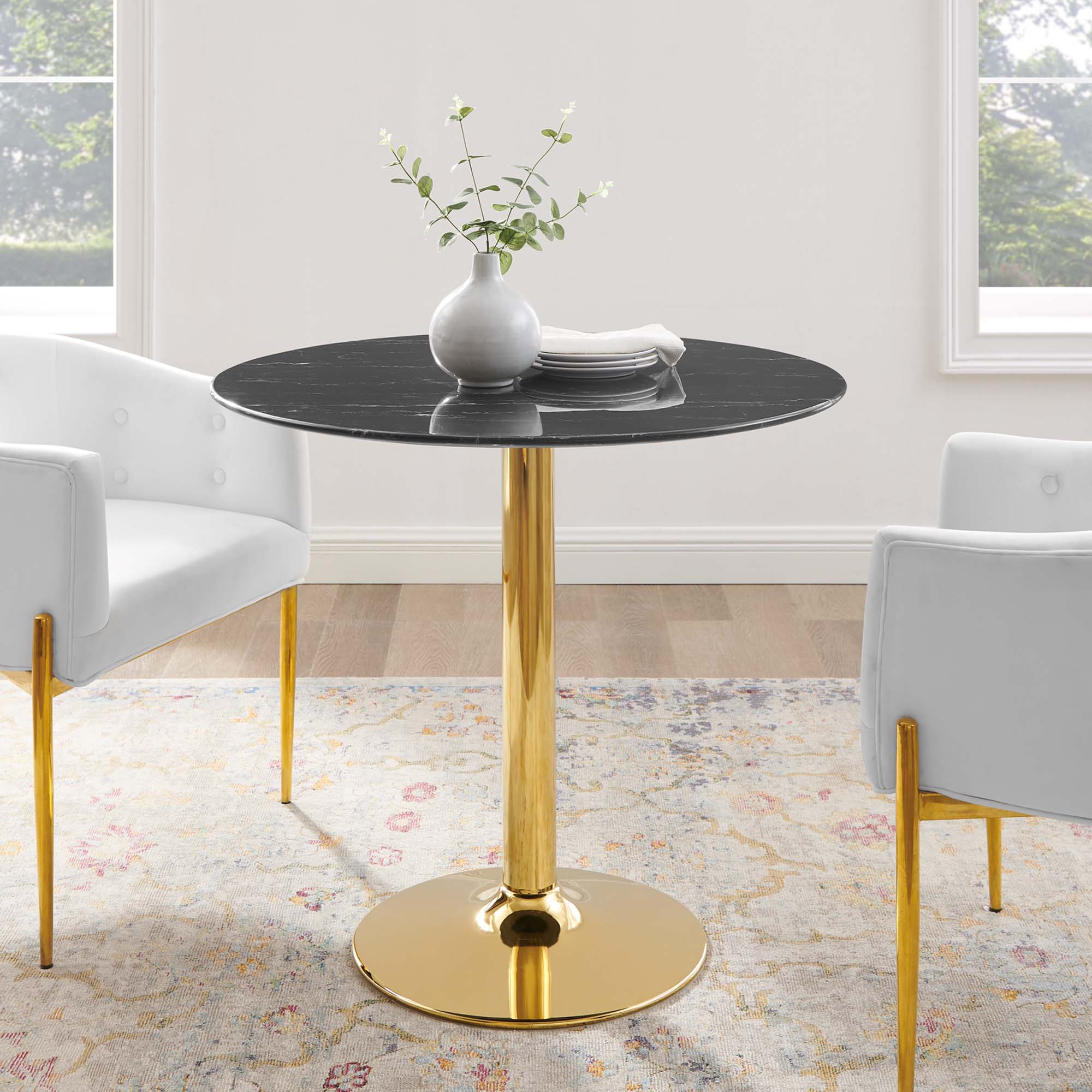 Modway Verne 35" Artificial Marble Dining Table