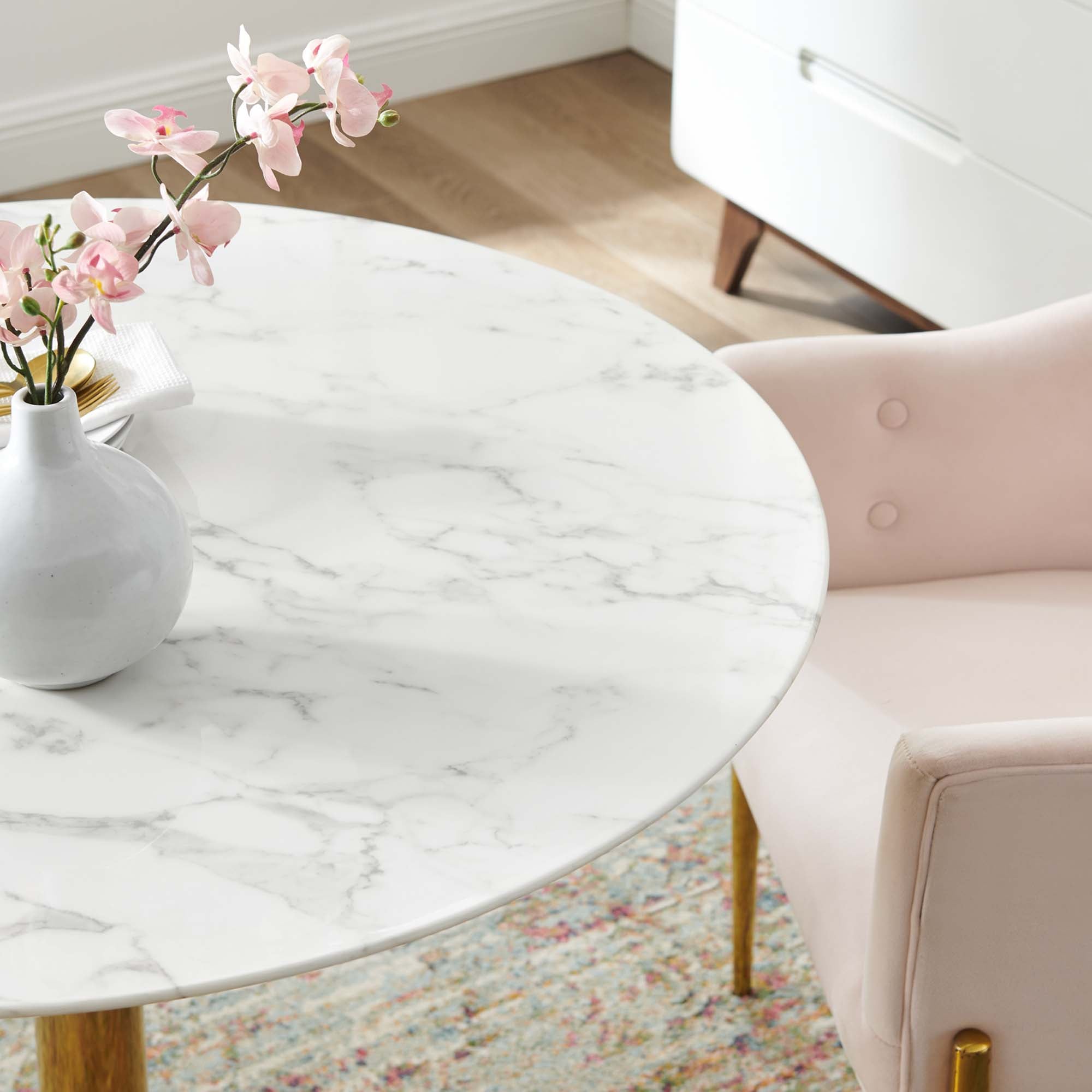 Modway Verne 40" Artificial Marble Dining Table