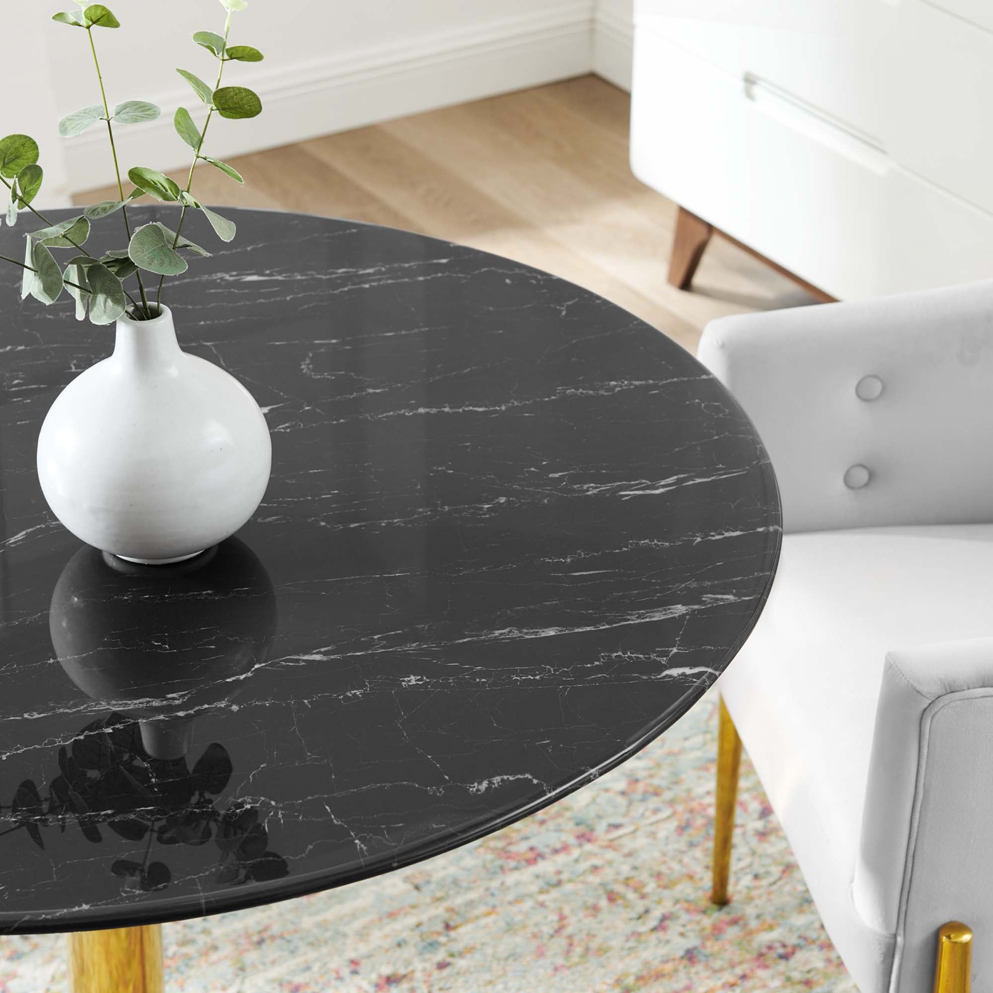 Modway Verne 40" Artificial Marble Dining Table