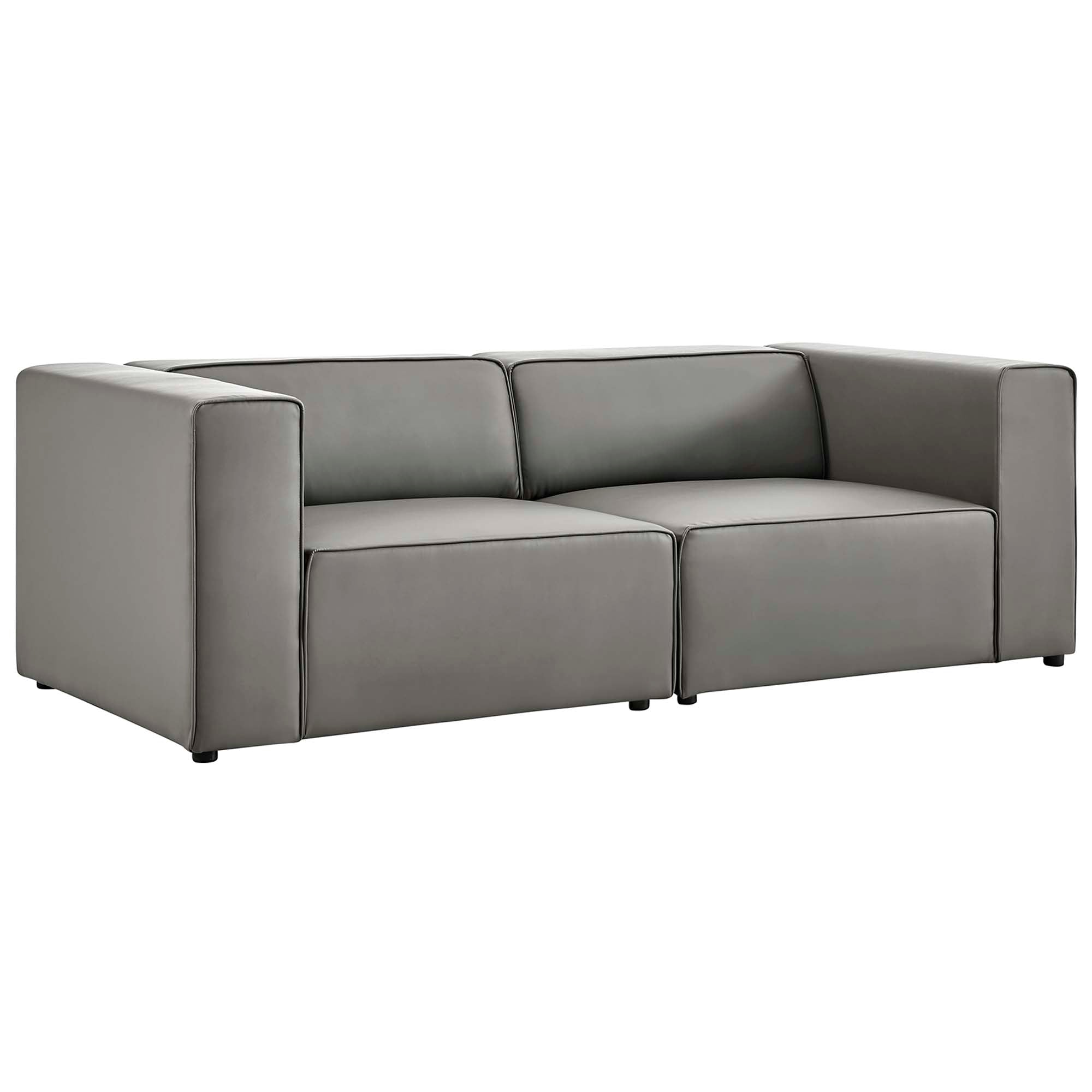 Modway Mingle 2-Piece Vegan Leather Sectional Sofa Loveseat