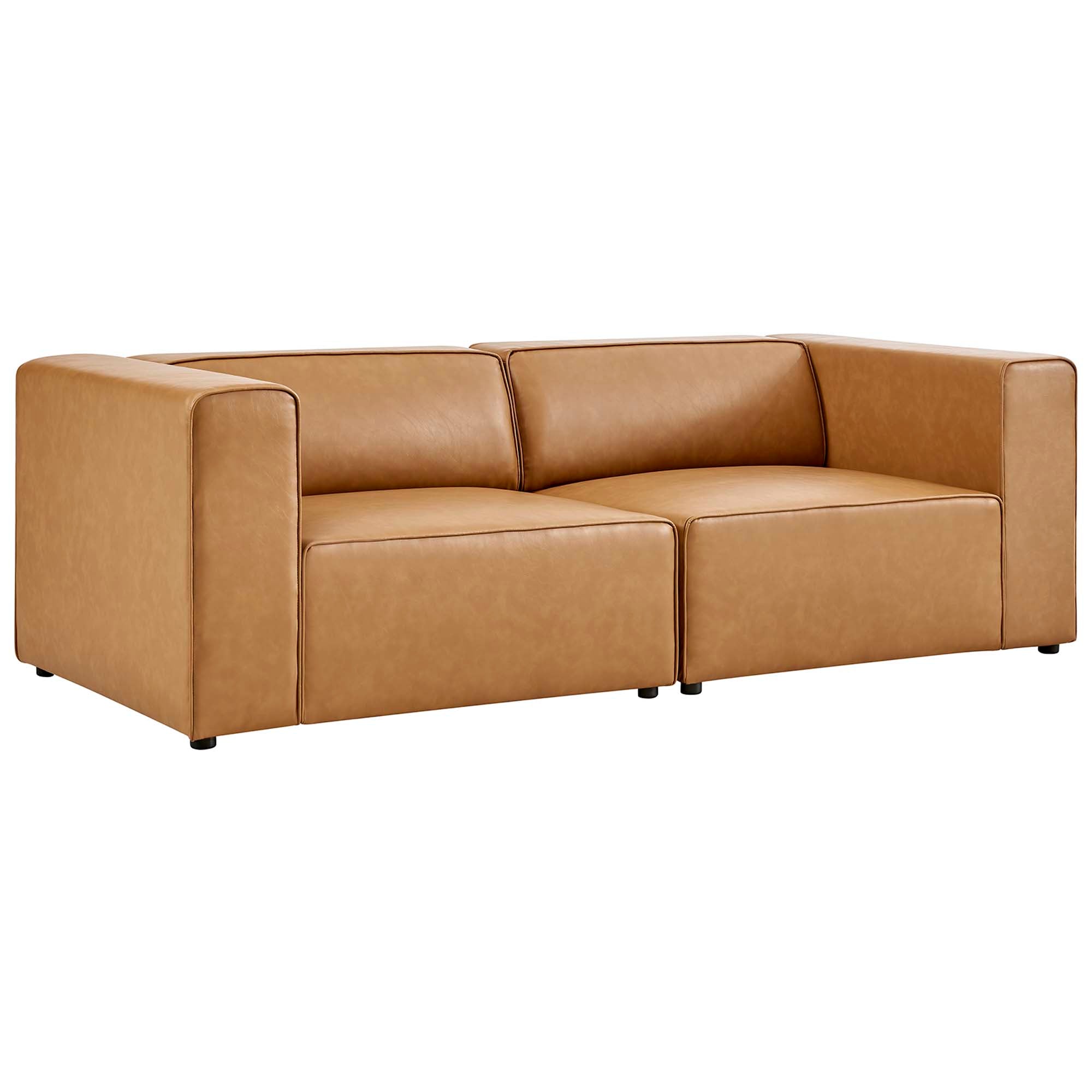 Modway Mingle 2-Piece Vegan Leather Sectional Sofa Loveseat
