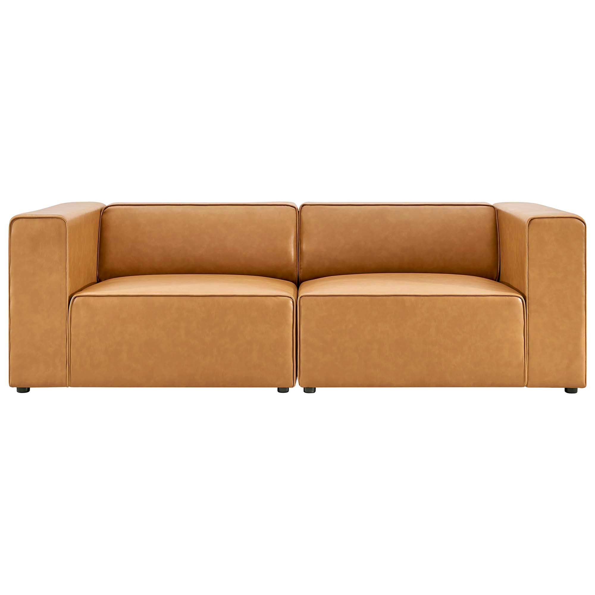 Modway Mingle 2-Piece Vegan Leather Sectional Sofa Loveseat