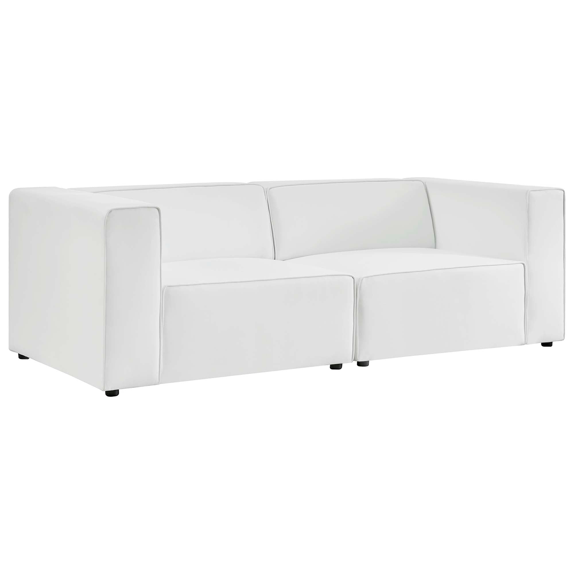 Modway Mingle 2-Piece Vegan Leather Sectional Sofa Loveseat