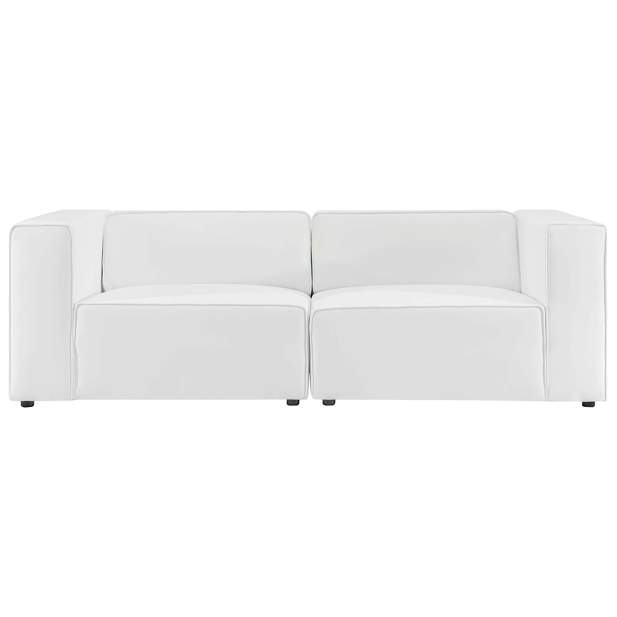 Modway Mingle 2-Piece Vegan Leather Sectional Sofa Loveseat