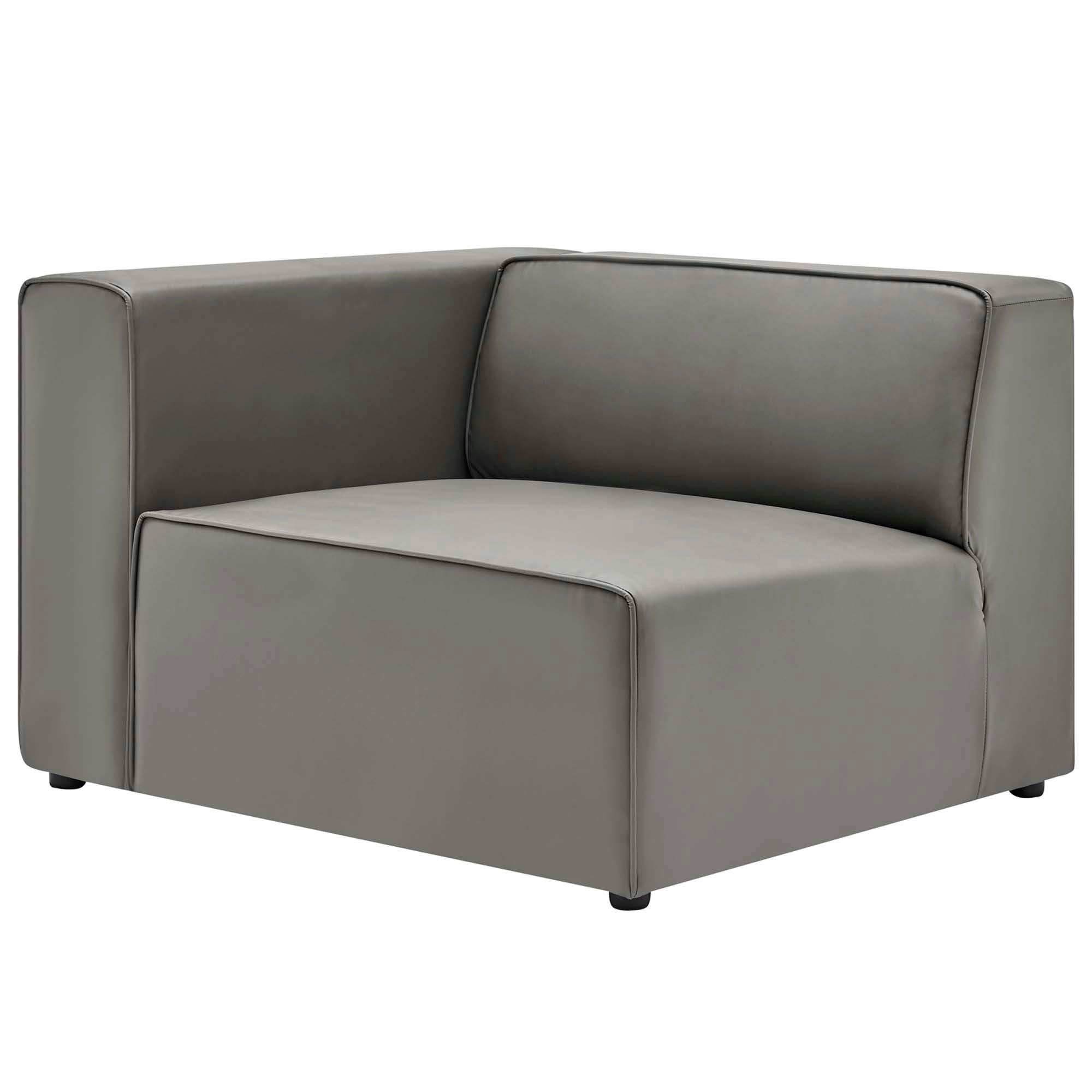 Modway Mingle 3-Piece Vegan Leather Sectional Sofa
