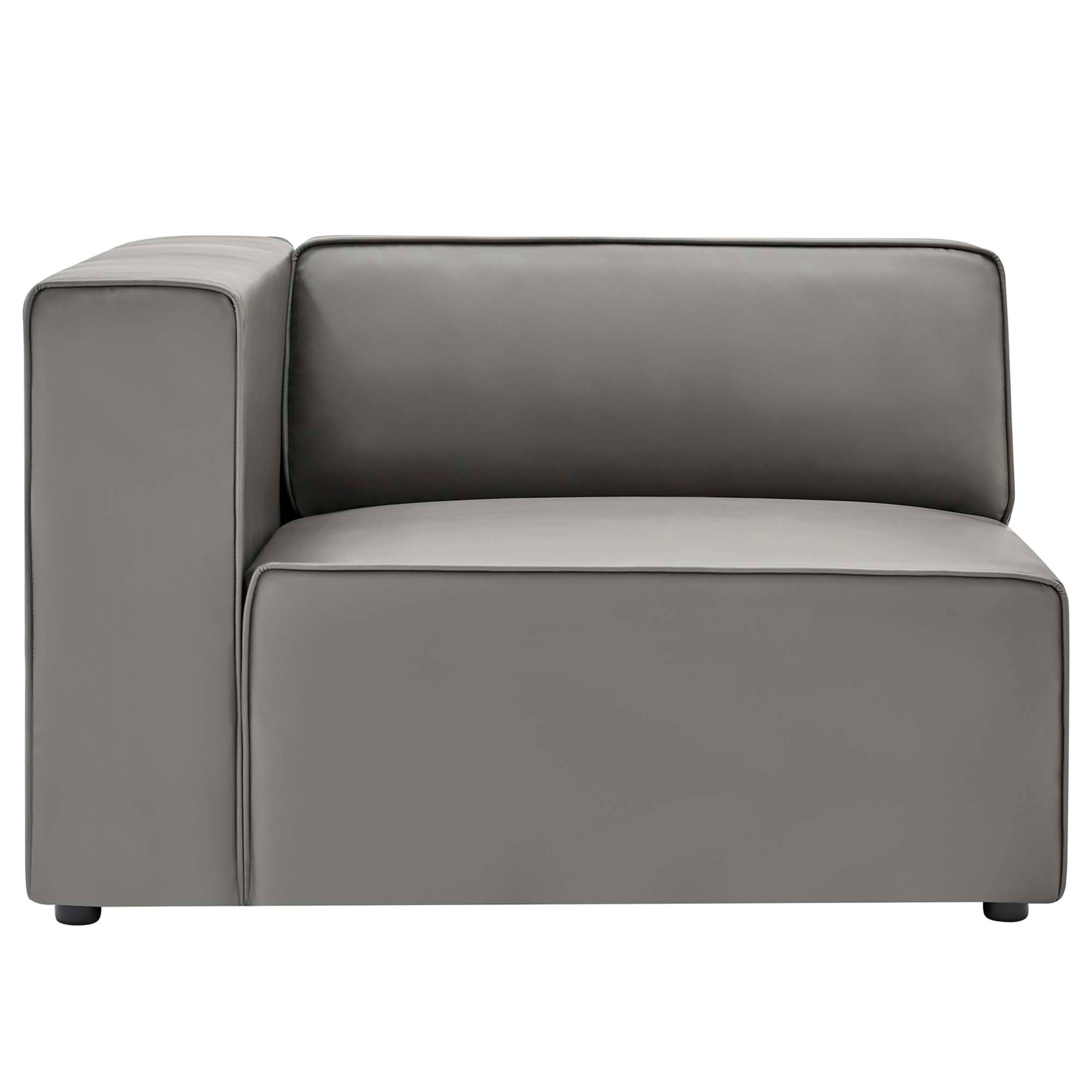 Modway Mingle 3-Piece Vegan Leather Sectional Sofa