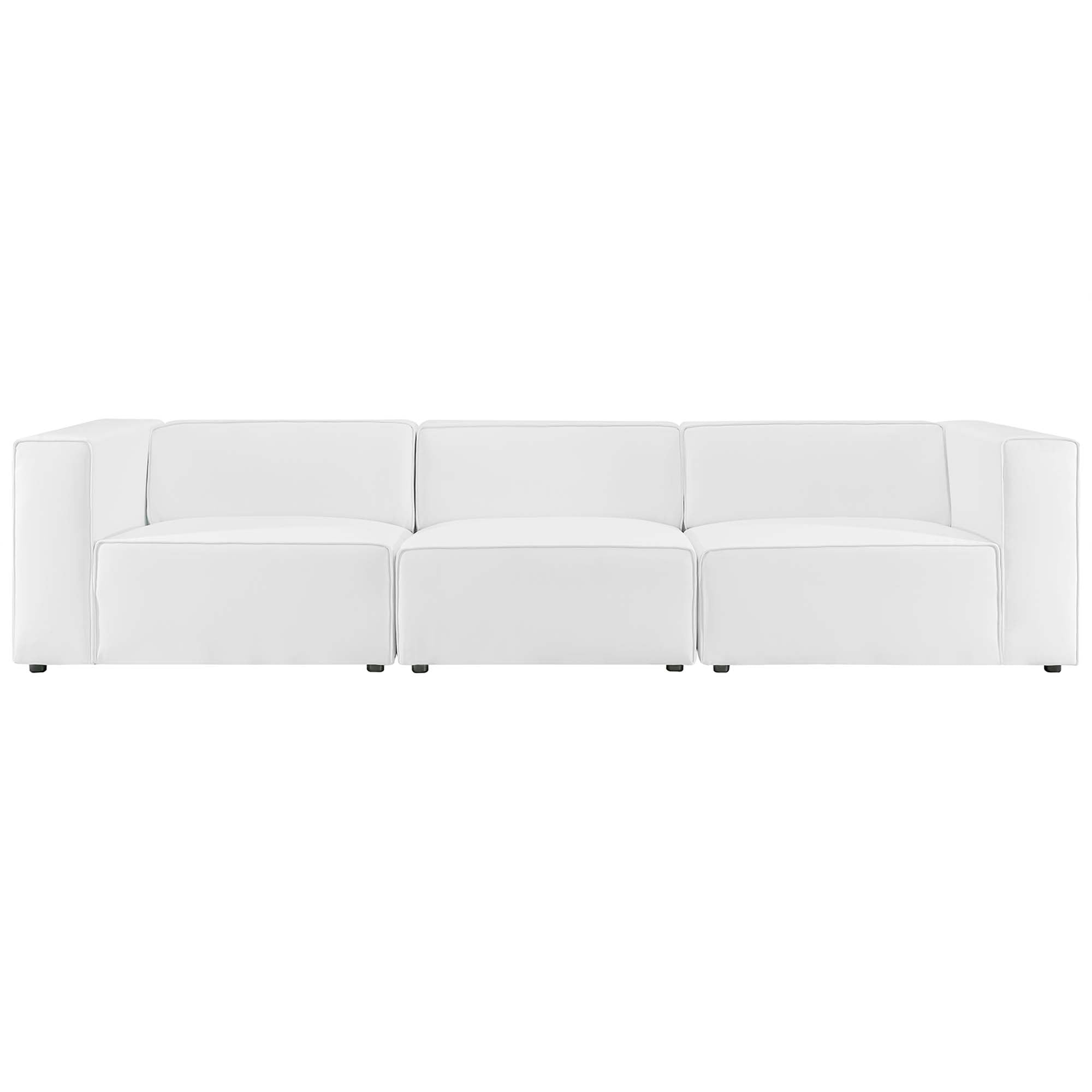 Modway Mingle 3-Piece Vegan Leather Sectional Sofa