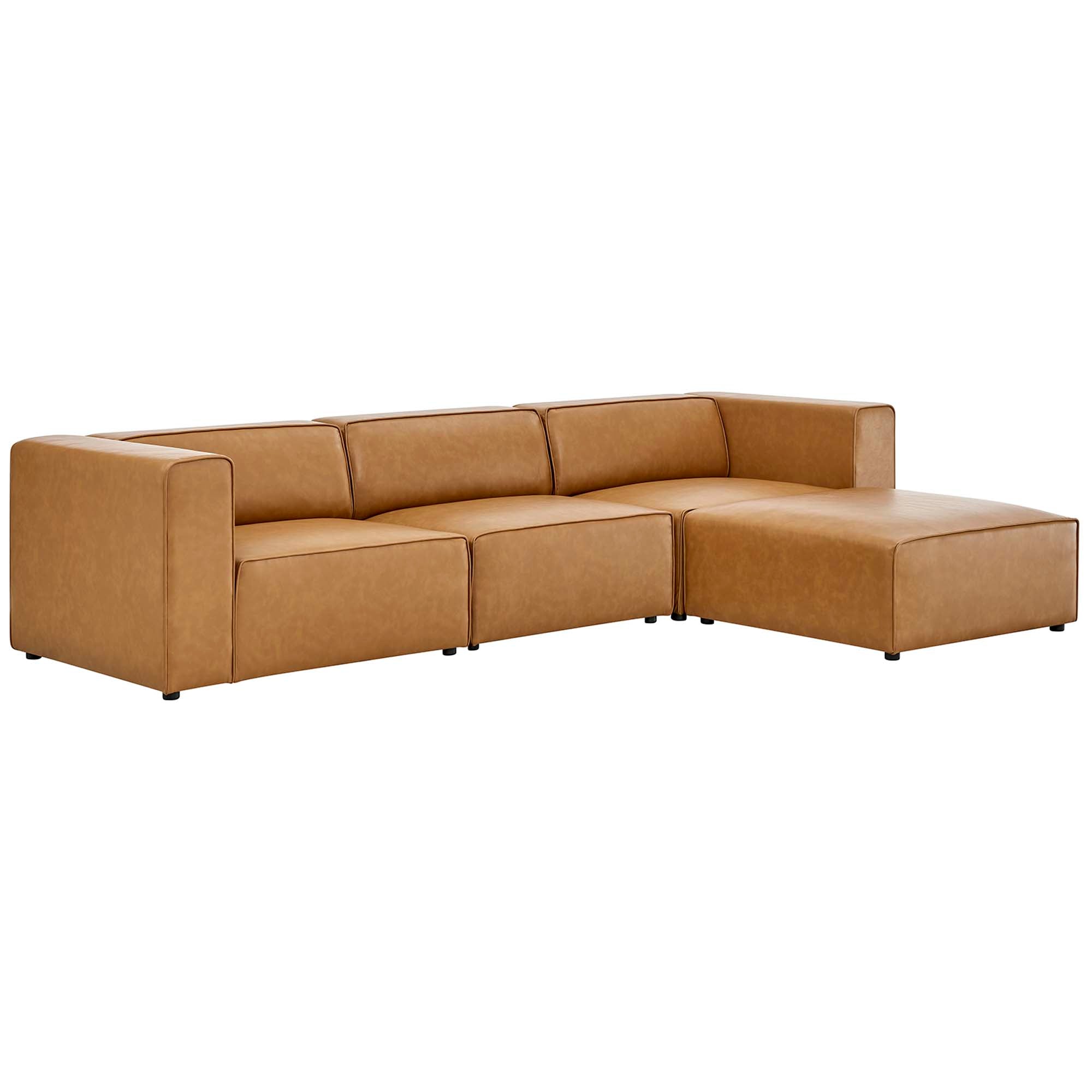 Modway Mingle Vegan Leather Sofa and Ottoman Set