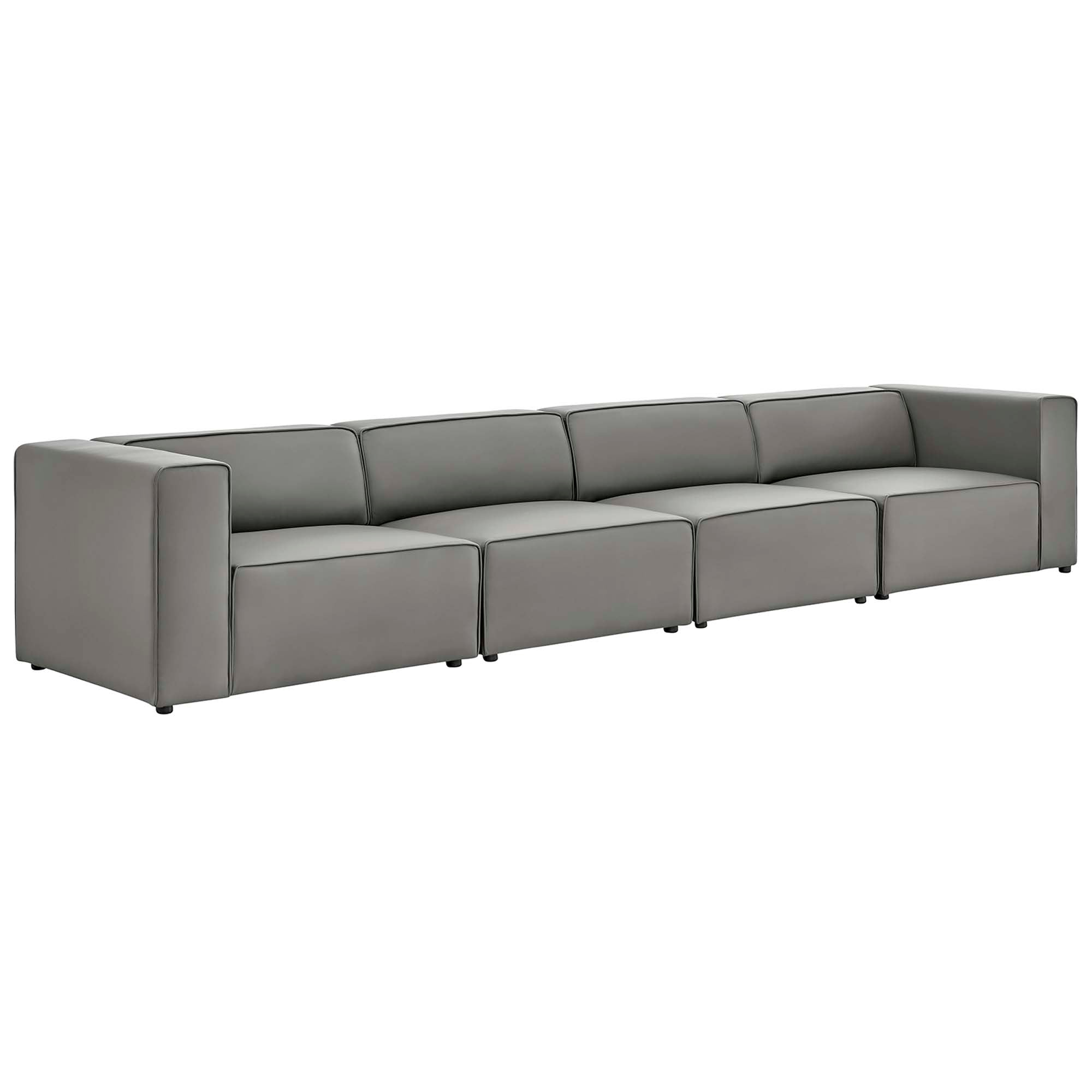 Modway Mingle 4-Piece Vegan Leather Sectional Sofa