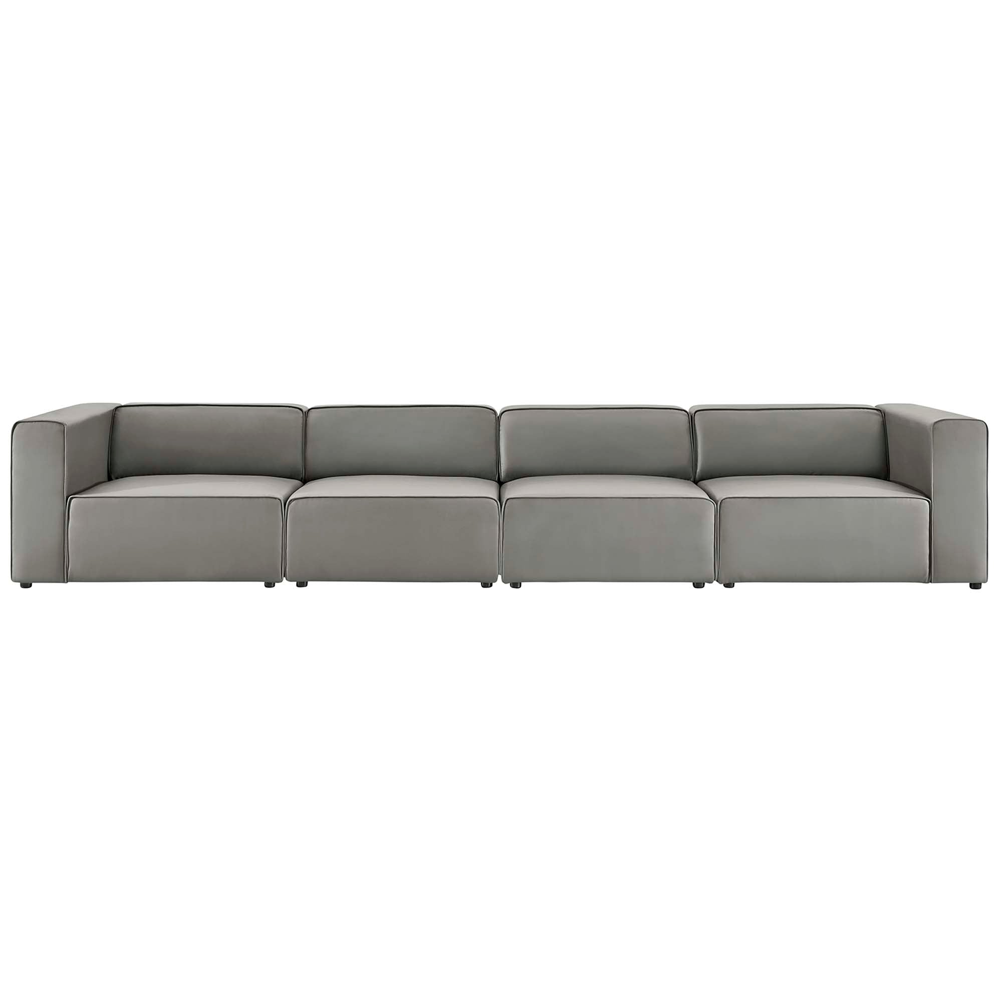Modway Mingle 4-Piece Vegan Leather Sectional Sofa