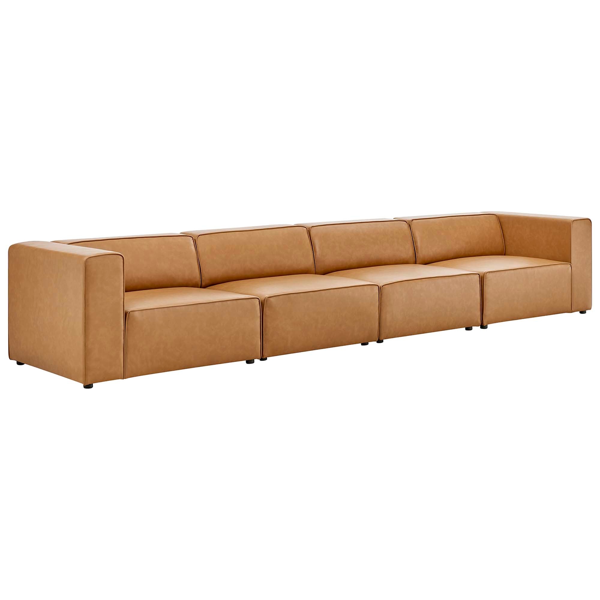 Modway Mingle 4-Piece Vegan Leather Sectional Sofa