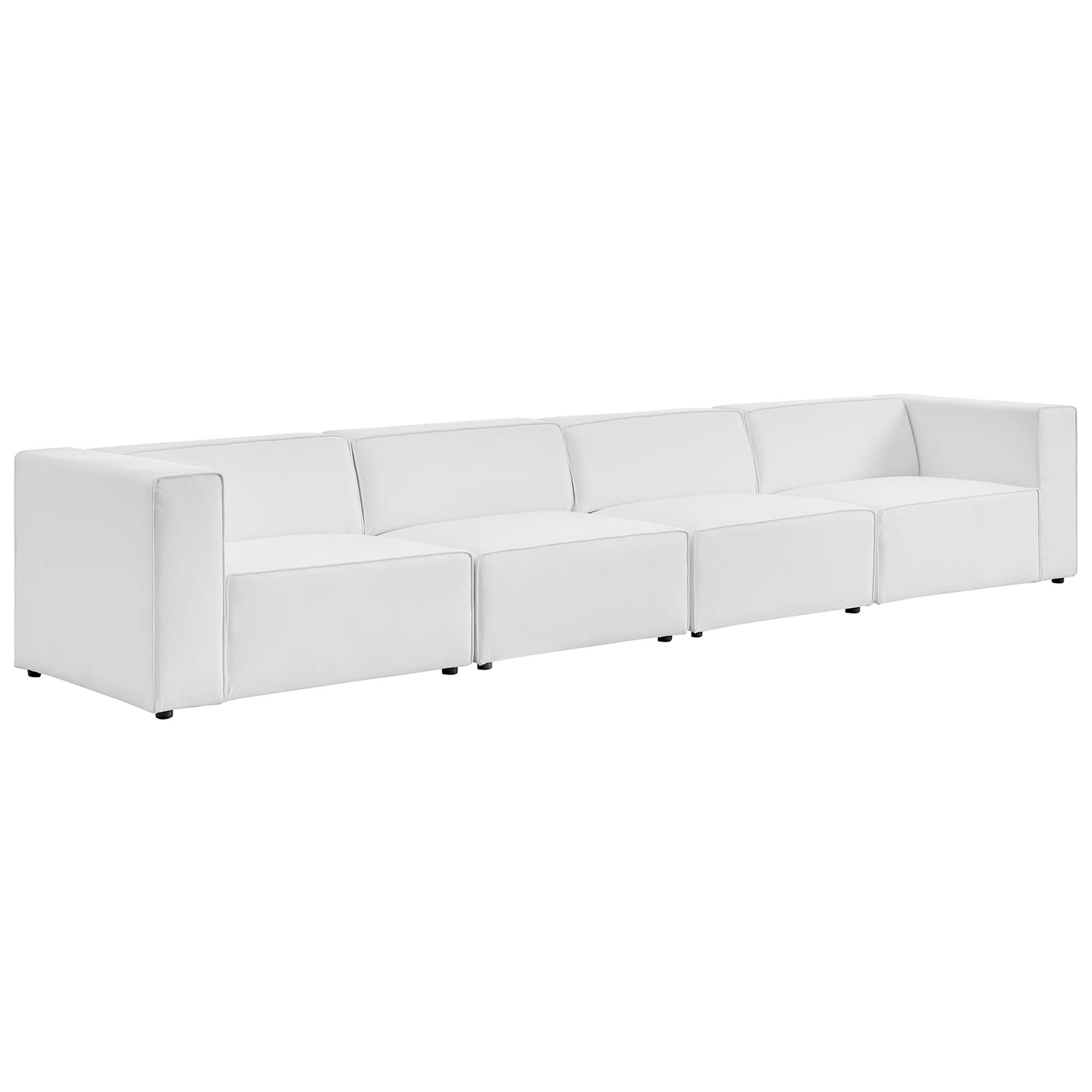 Modway Mingle 4-Piece Vegan Leather Sectional Sofa