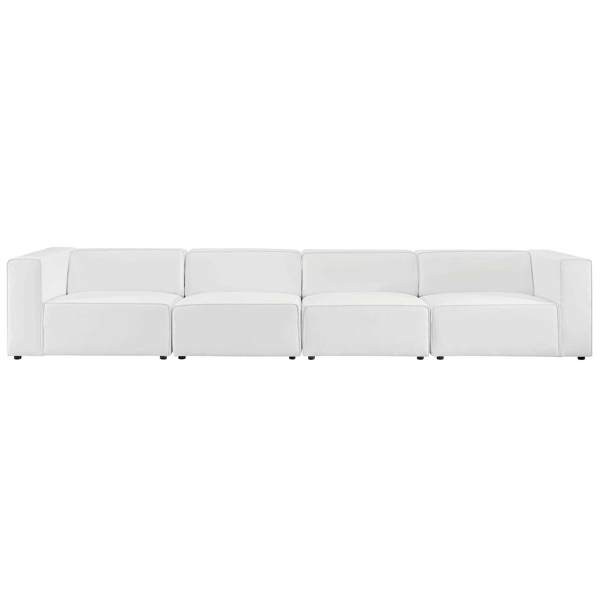 Modway Mingle 4-Piece Vegan Leather Sectional Sofa