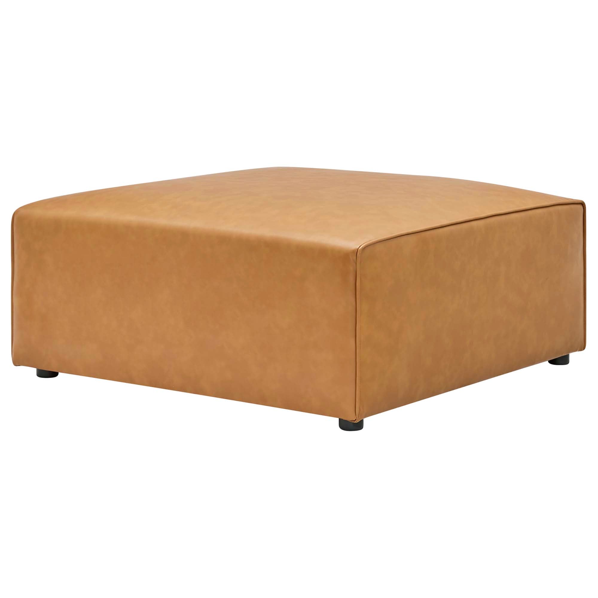 Modway Mingle 4-Piece Vegan Leather Sofa and 2 Ottomans Set