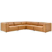 Modway Mingle 5-Piece Vegan Leather Sectional Sofa