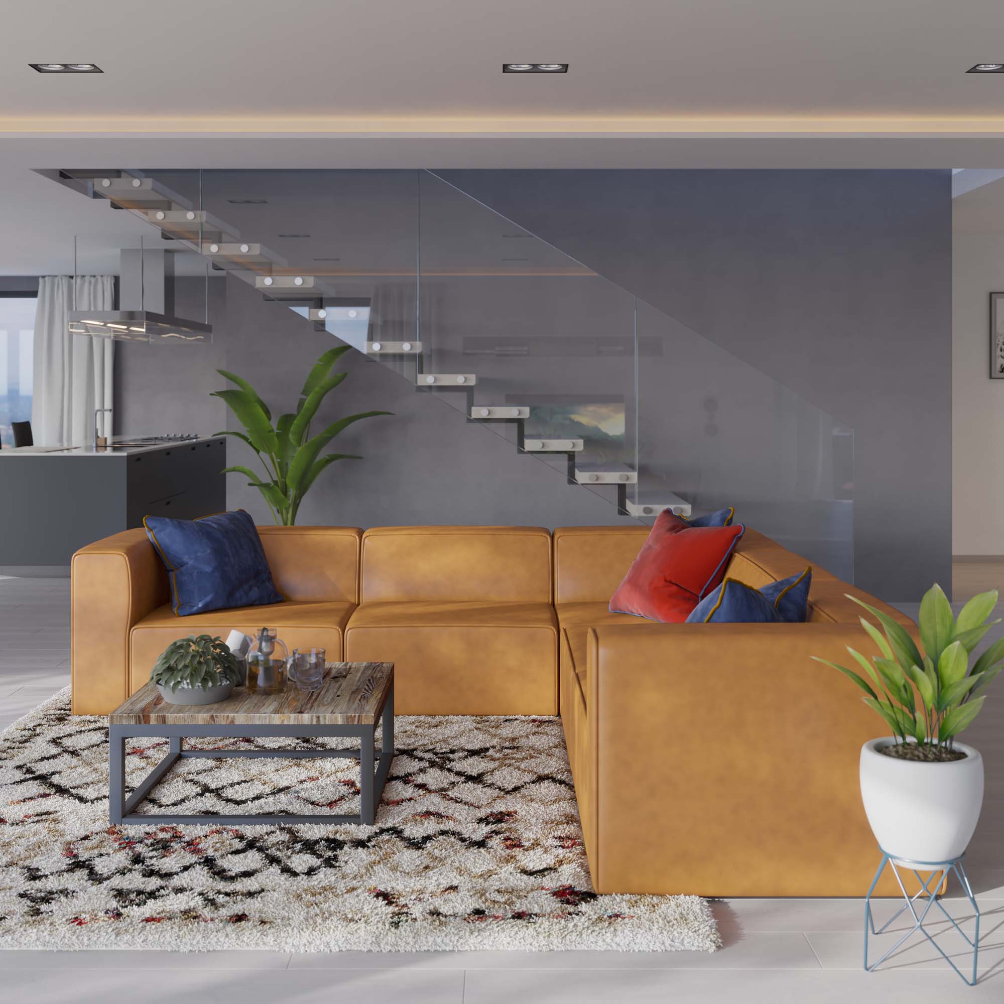 Modway Mingle 5-Piece Vegan Leather Sectional Sofa
