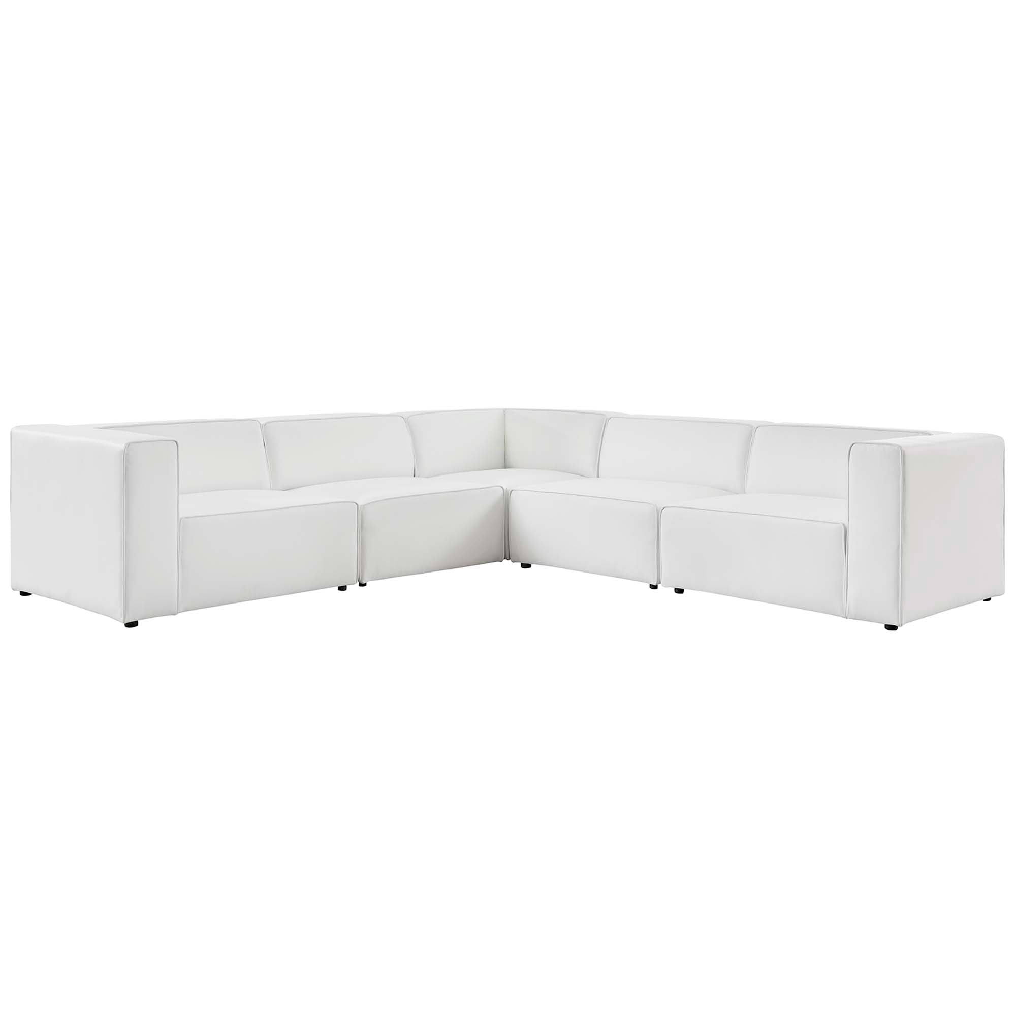 Modway Mingle 5-Piece Vegan Leather Sectional Sofa
