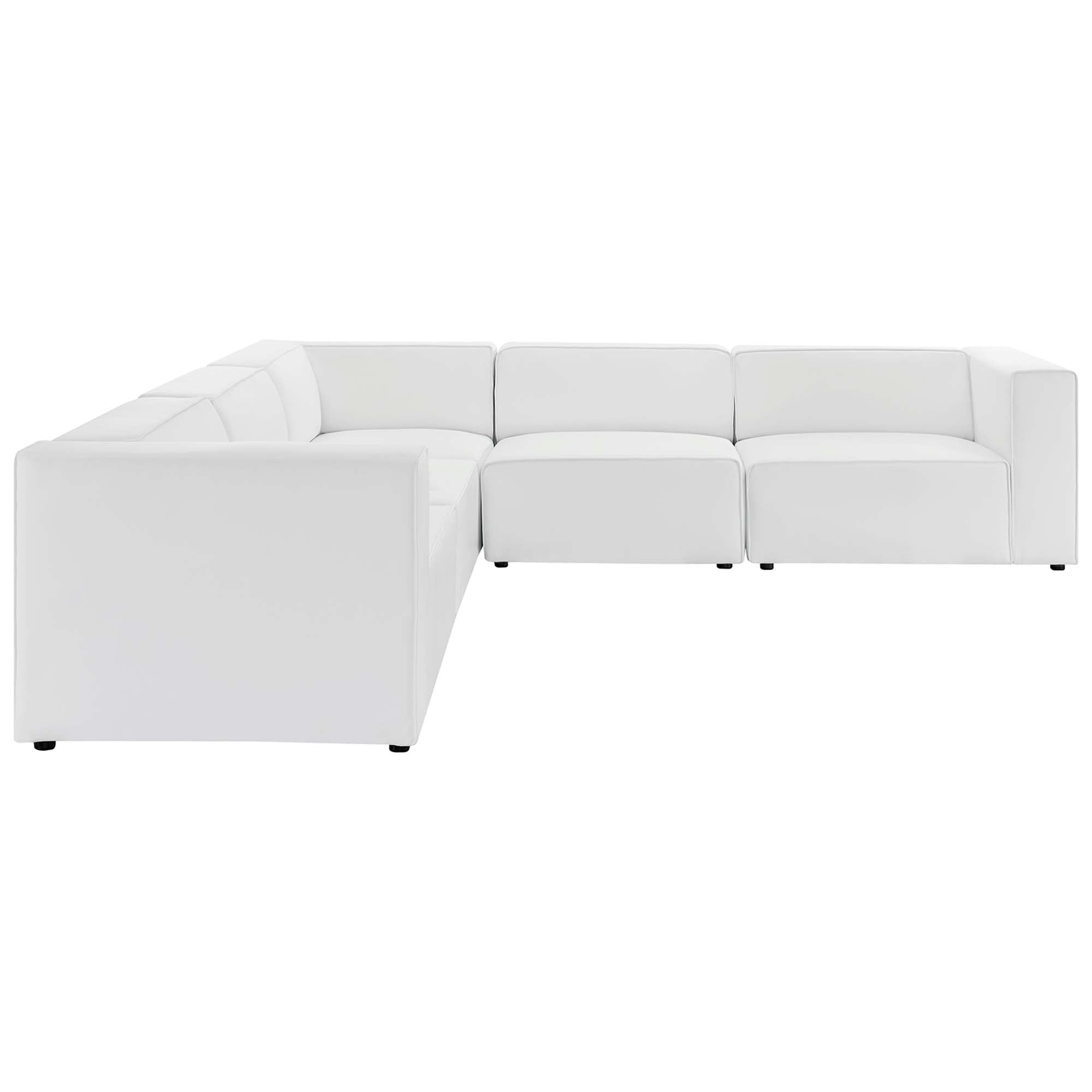 Modway Mingle 5-Piece Vegan Leather Sectional Sofa