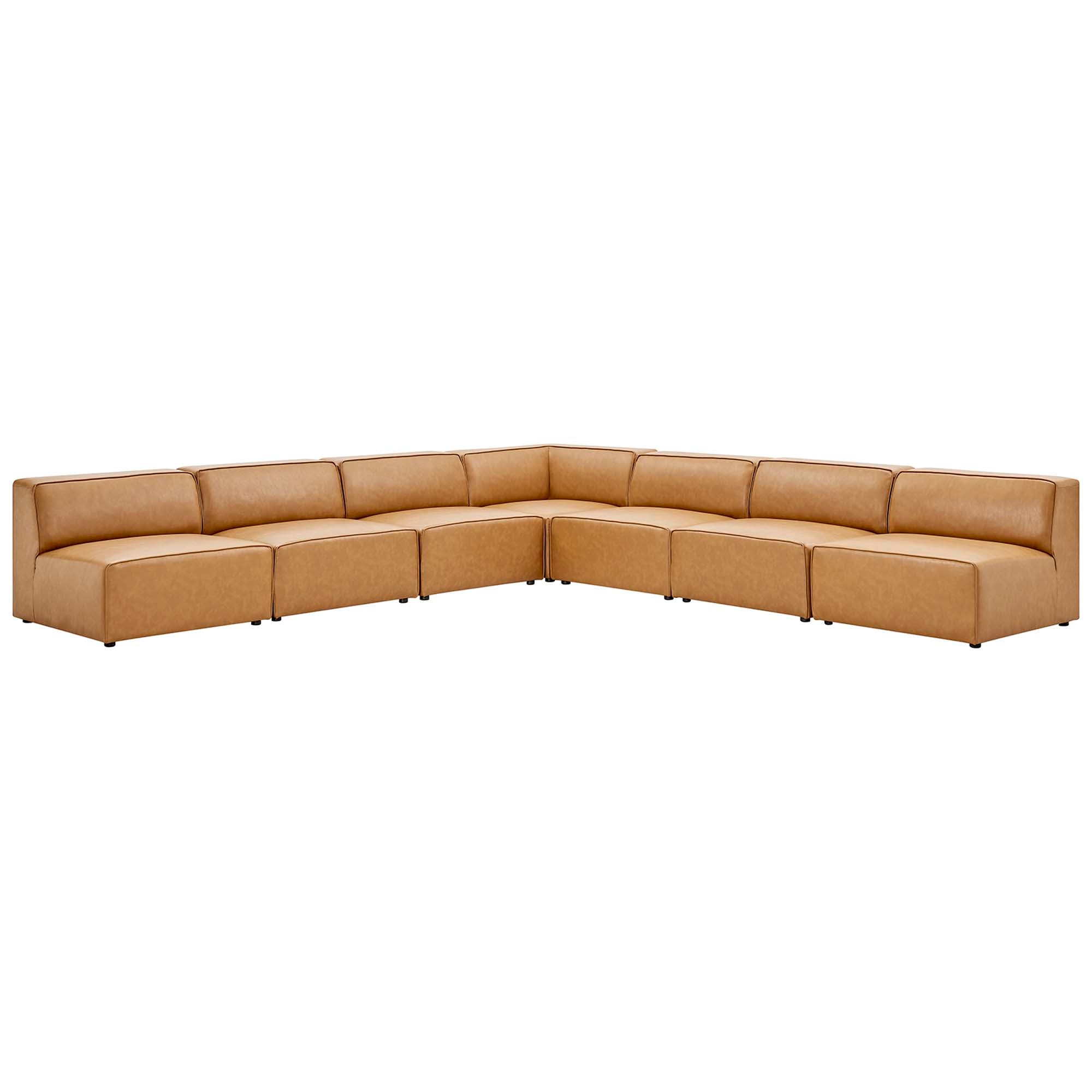 Modway Mingle 7-Piece Vegan Leather Sectional Sofa