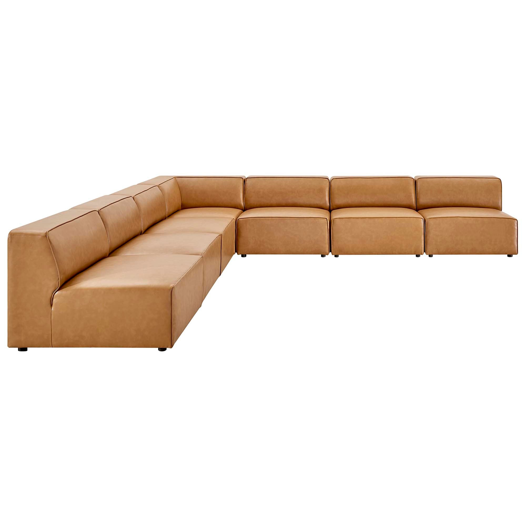 Modway Mingle 7-Piece Vegan Leather Sectional Sofa
