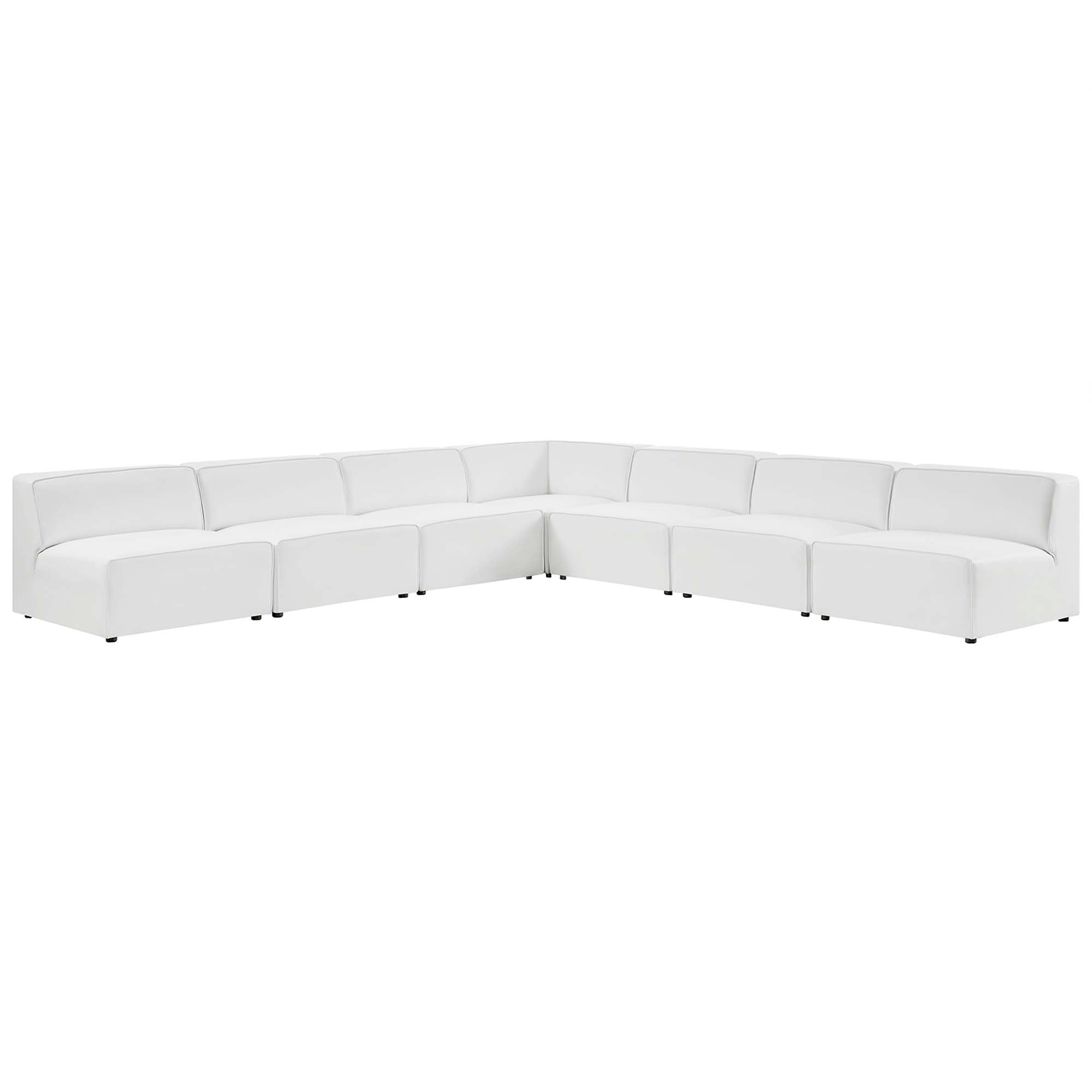Modway Mingle 7-Piece Vegan Leather Sectional Sofa