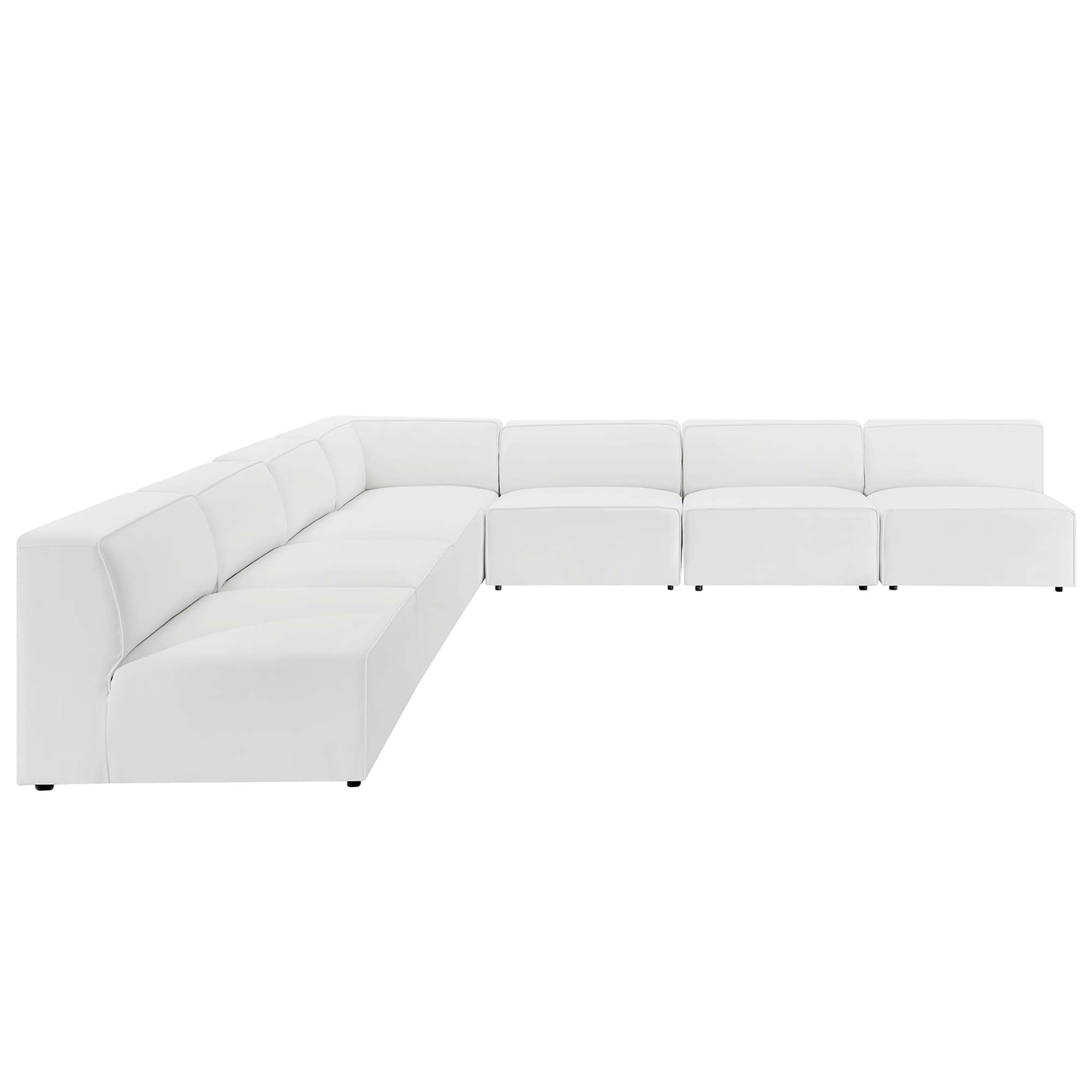 Modway Mingle 7-Piece Vegan Leather Sectional Sofa