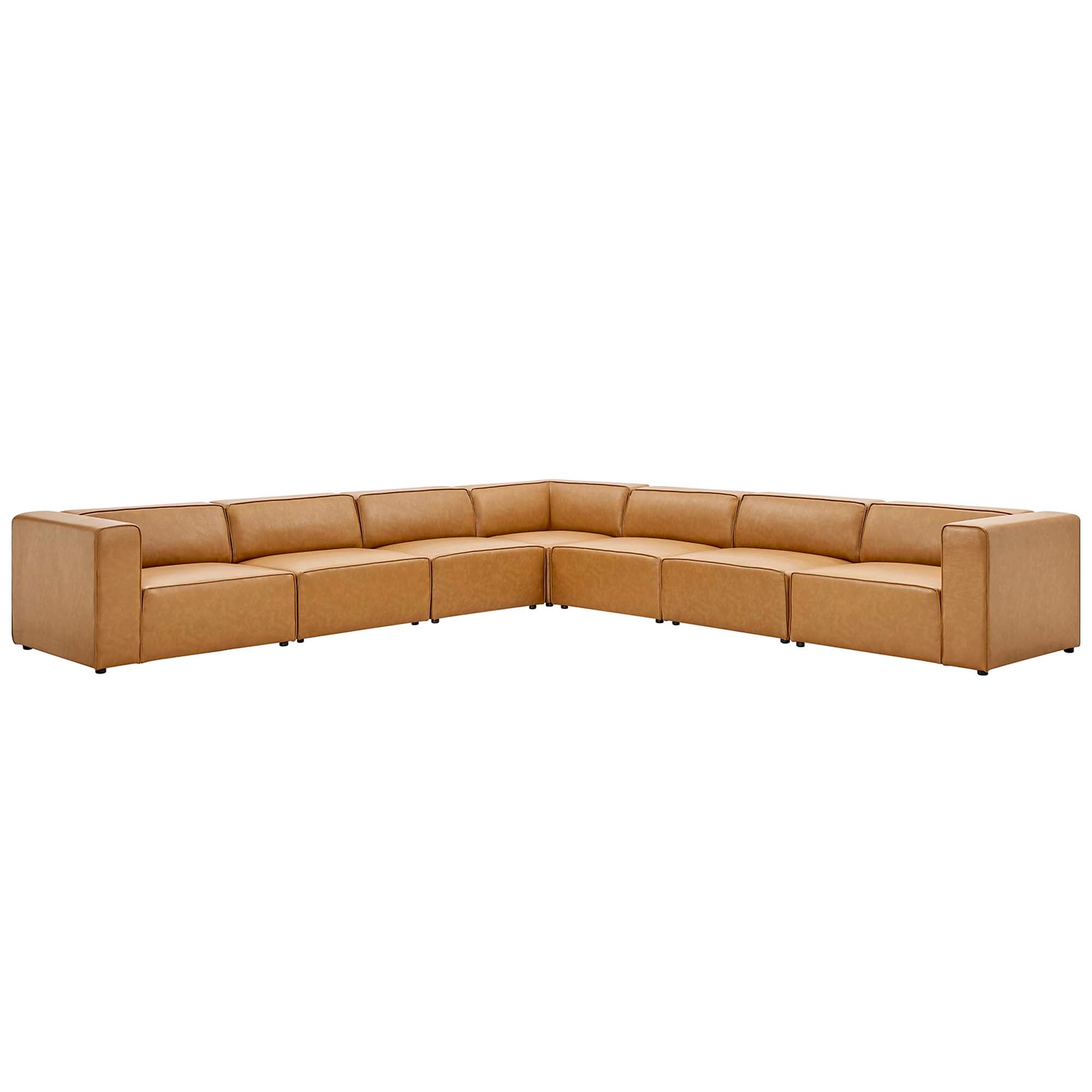 Modway Mingle 7-Piece Vegan Leather Sectional Sofa