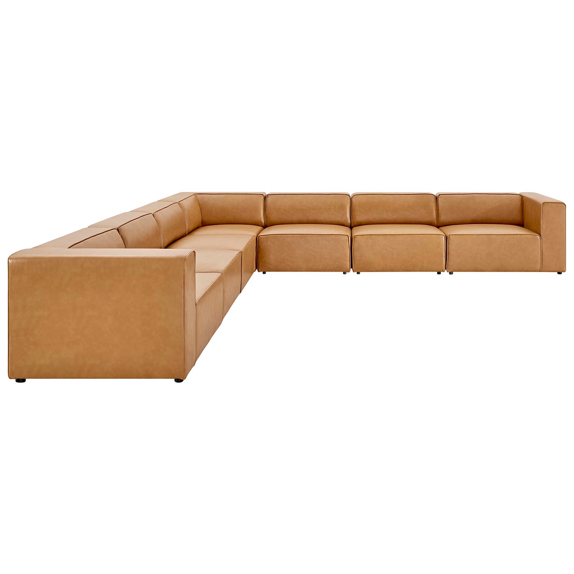 Modway Mingle 7-Piece Vegan Leather Sectional Sofa