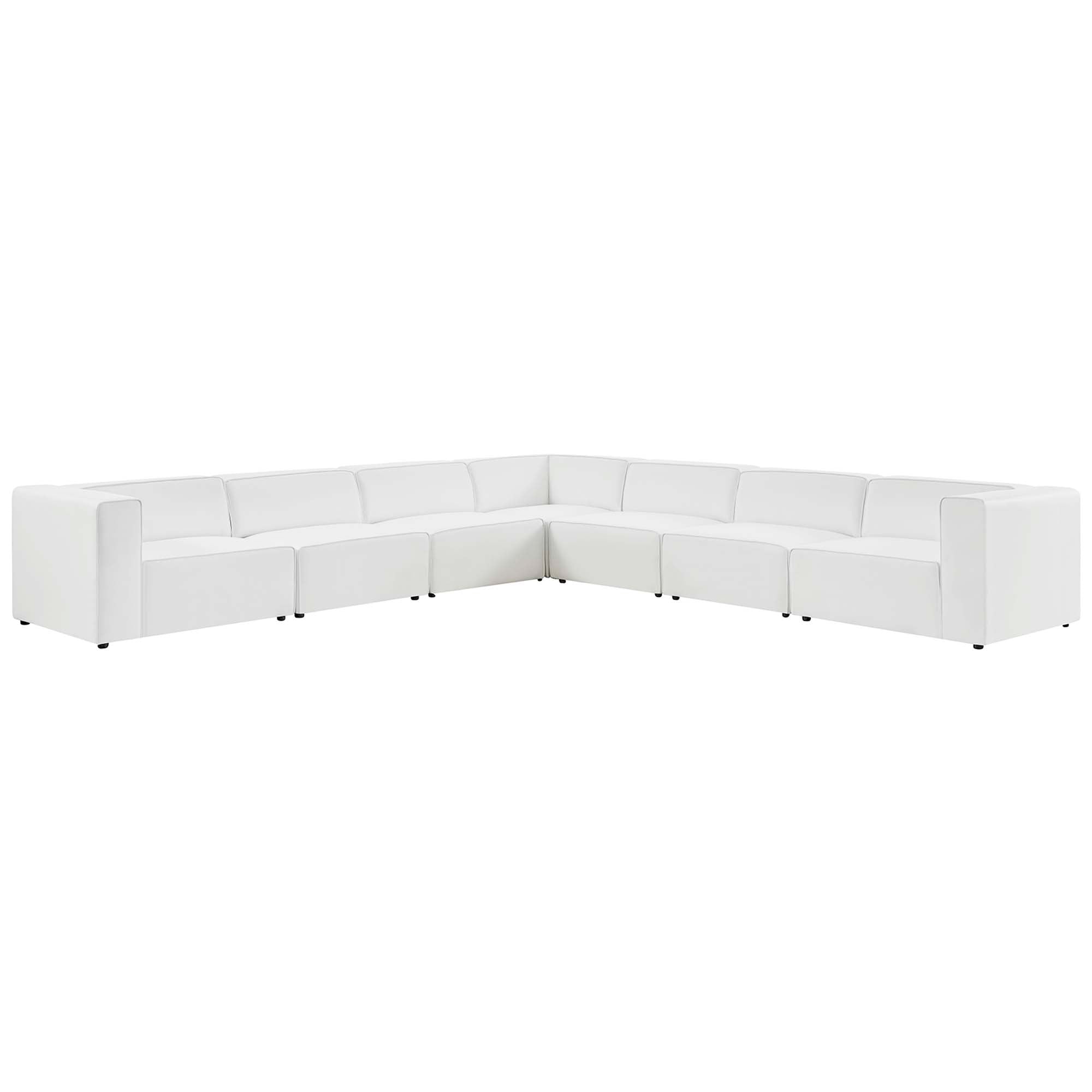 Modway Mingle 7-Piece Vegan Leather Sectional Sofa