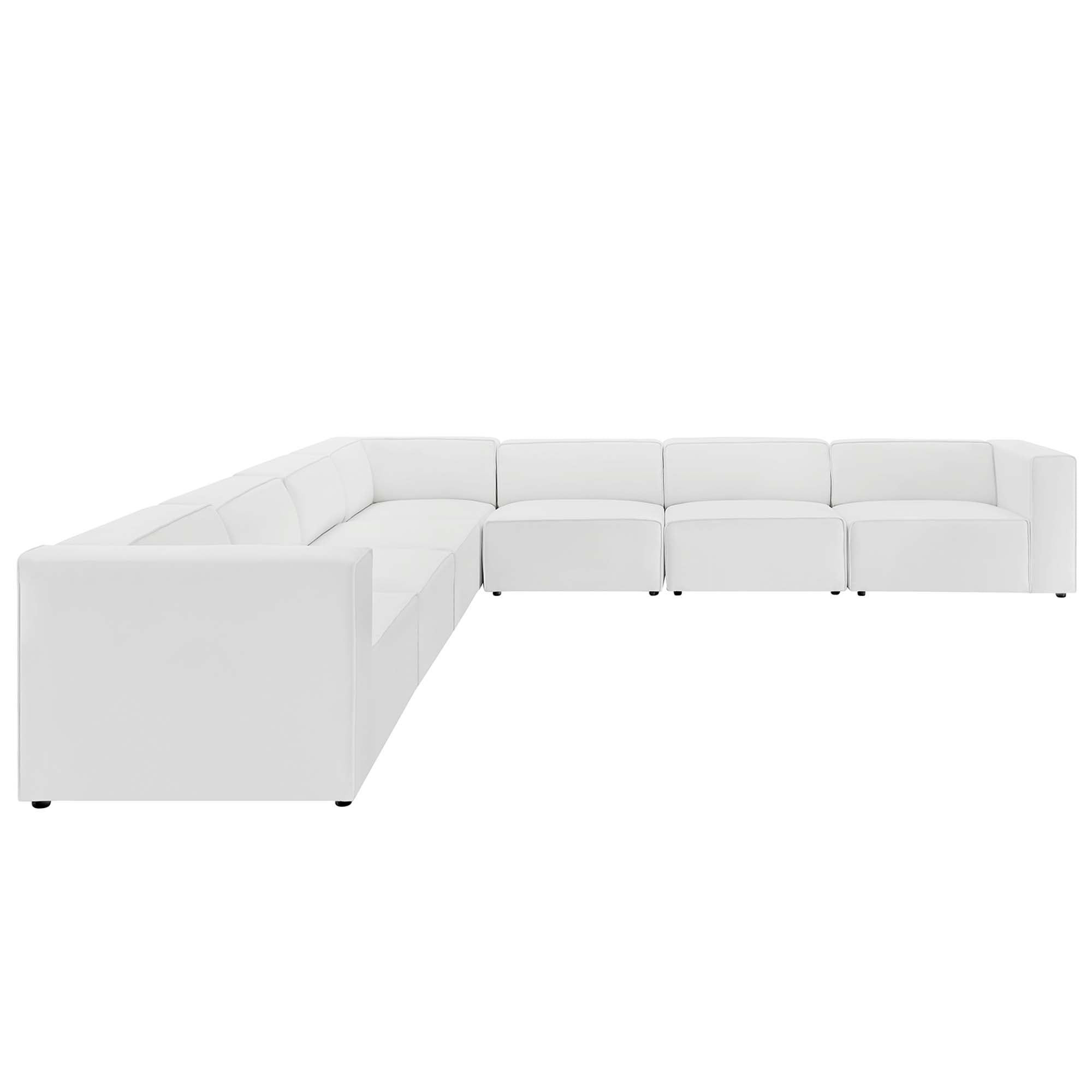 Modway Mingle 7-Piece Vegan Leather Sectional Sofa