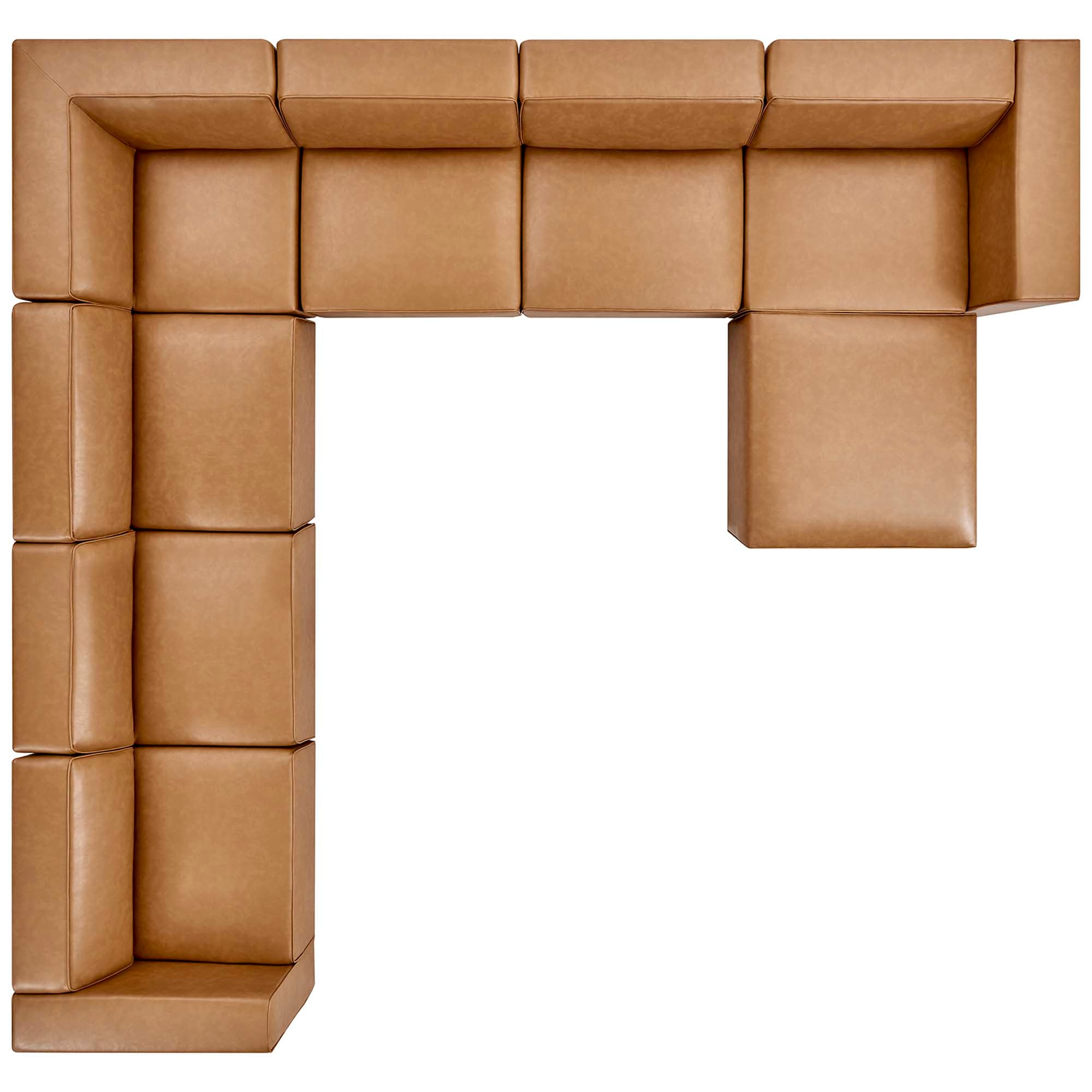 Modway Mingle 8-Piece Vegan Leather Sectional Sofa Set